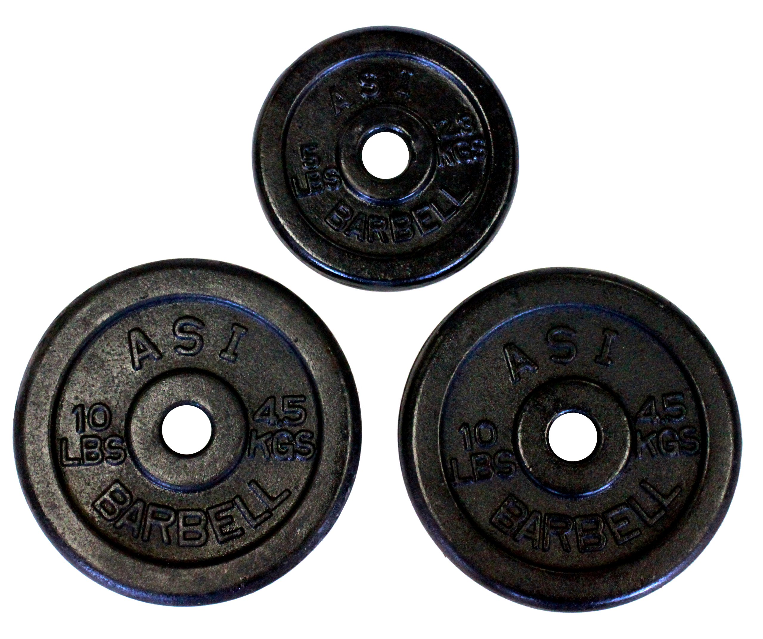 Ader Regular Black Weight Plates - 10lb & 5lb Pair for Home Gym, Strength Training & Fitness Workouts