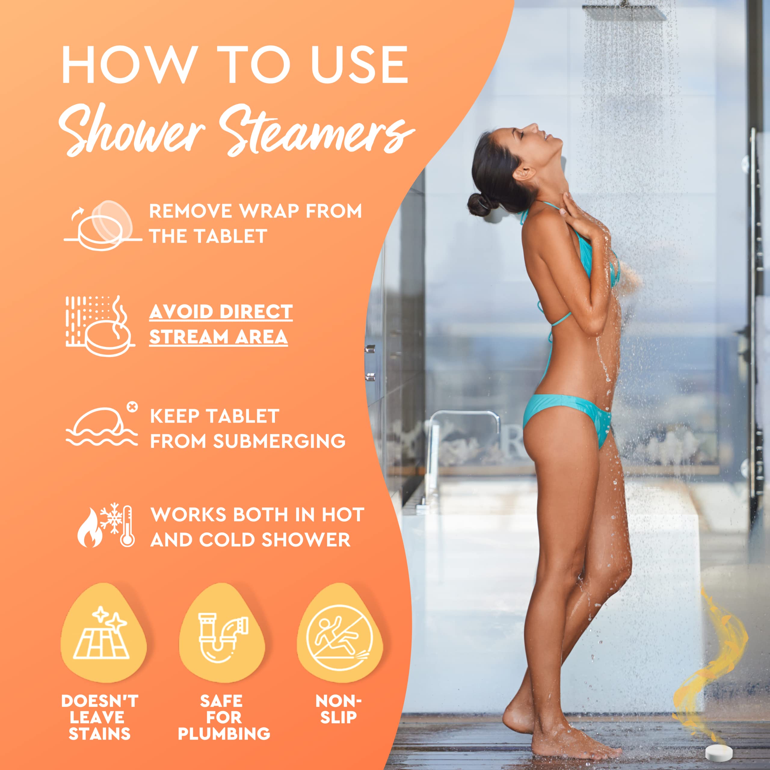 Cleverfy Aromatherapy Shower Steamers - Citrus Essential Oil Shower Bombs, Set of 18 for Relaxation & Stress Relief | Perfect for Bath, Spa & Self-Care