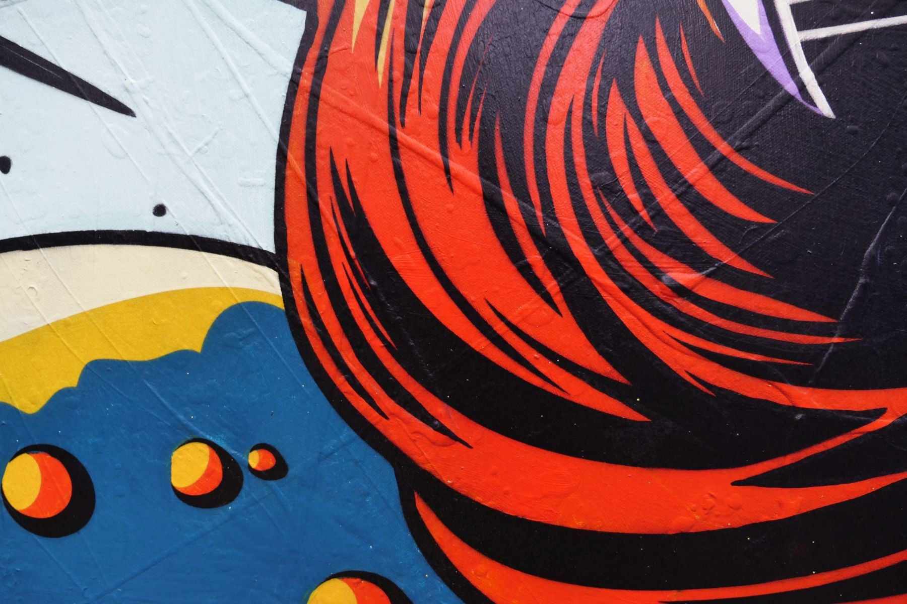 75cm x 100cm Space Cadet Textured Urban Pop Art Canvas Painting - Modern Wall Decor for Living Room, Bedroom & Office