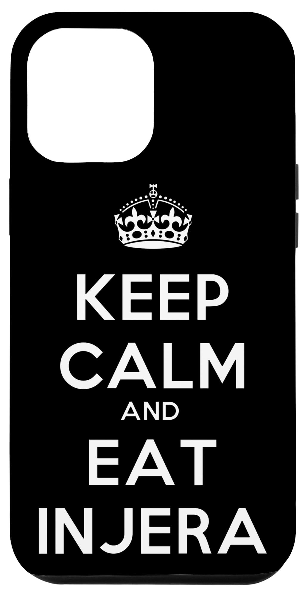 iPhone 12 Pro Max Case - Premium Protective Cover with 'Keep Calm and Eat Injera' Ethiopian Habesha Design | Perfect for Daily Use, Travel & Cultural Enthusiasts