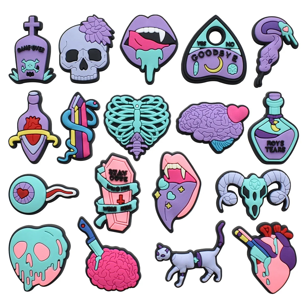 Cute Skull Shoe Charms for Crocs - Fun Shoe Accessories & Decorations for Women & Kids - Perfect Gift for Halloween, Parties & Everyday Wear - New Arrivals Fashion Jewelry Pins for Sandals & Shoes
