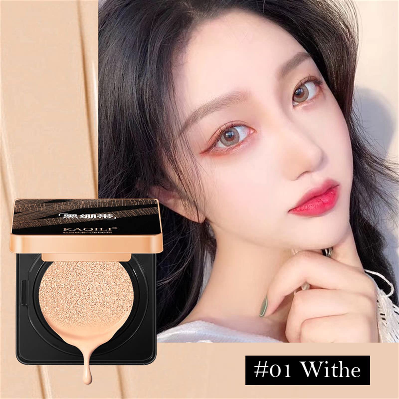 Long-Lasting Waterproof Gold Concealer Air Cushion BB Cream - Full Coverage Foundation for Flawless Skin | Perfect for Daily Makeup, Special Occasions & On-The-Go Touch-Ups