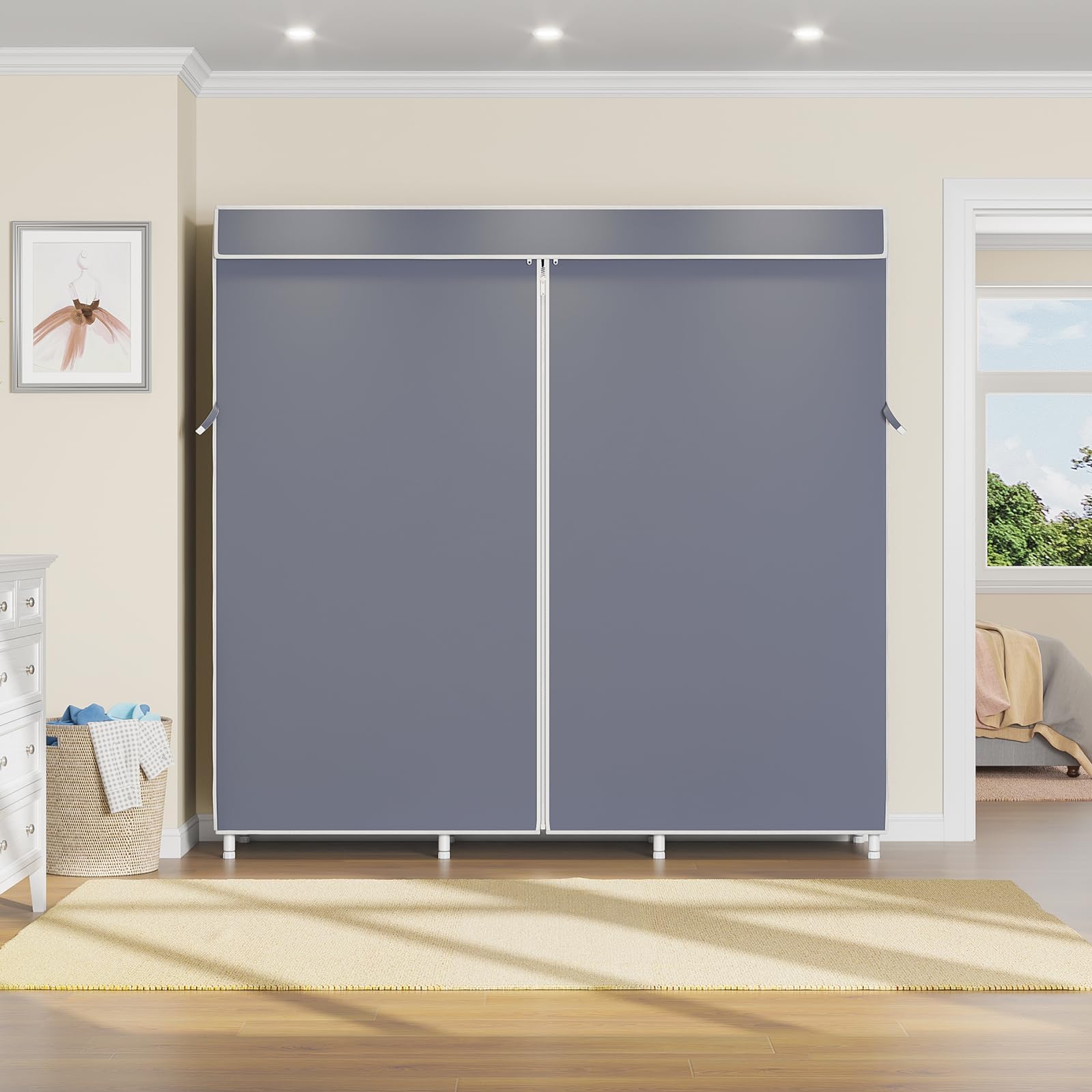 VIPEK V30C Heavy Duty Clothing Rack with Oxford Fabric Cover - Adjustable Shelves & Hanging Rods - Freestanding Wardrobe for Closet Organization - Perfect for Bedroom, Laundry Room, or Dorm Storage