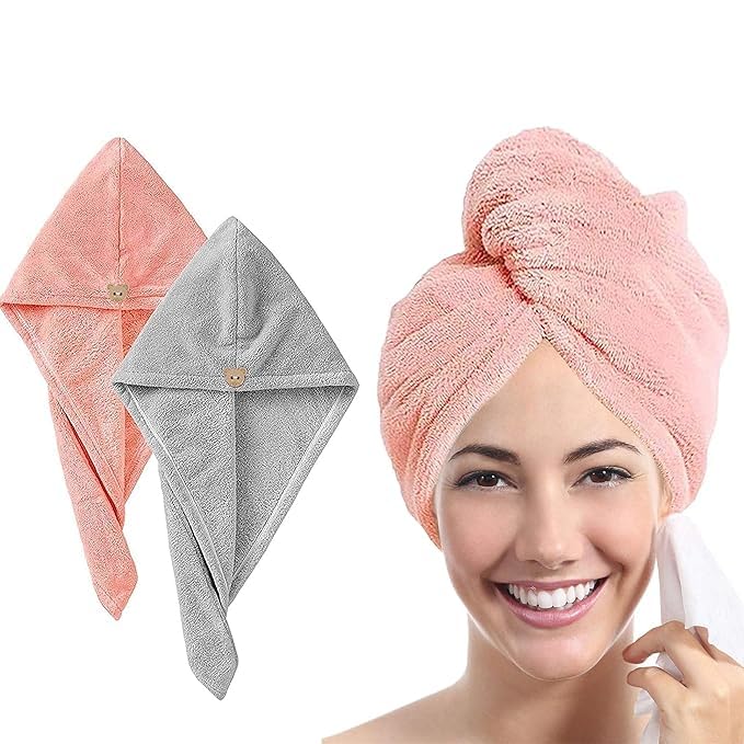 Super Absorbent Microfiber Hair Towel Wrap - 500 GSM Quick-Drying Bath Towel & Hair Dry Cap for Women & Men - Salon Quality Magic Hair Warp for Shower, Swimming, Spa & Home Use (Multicolor)