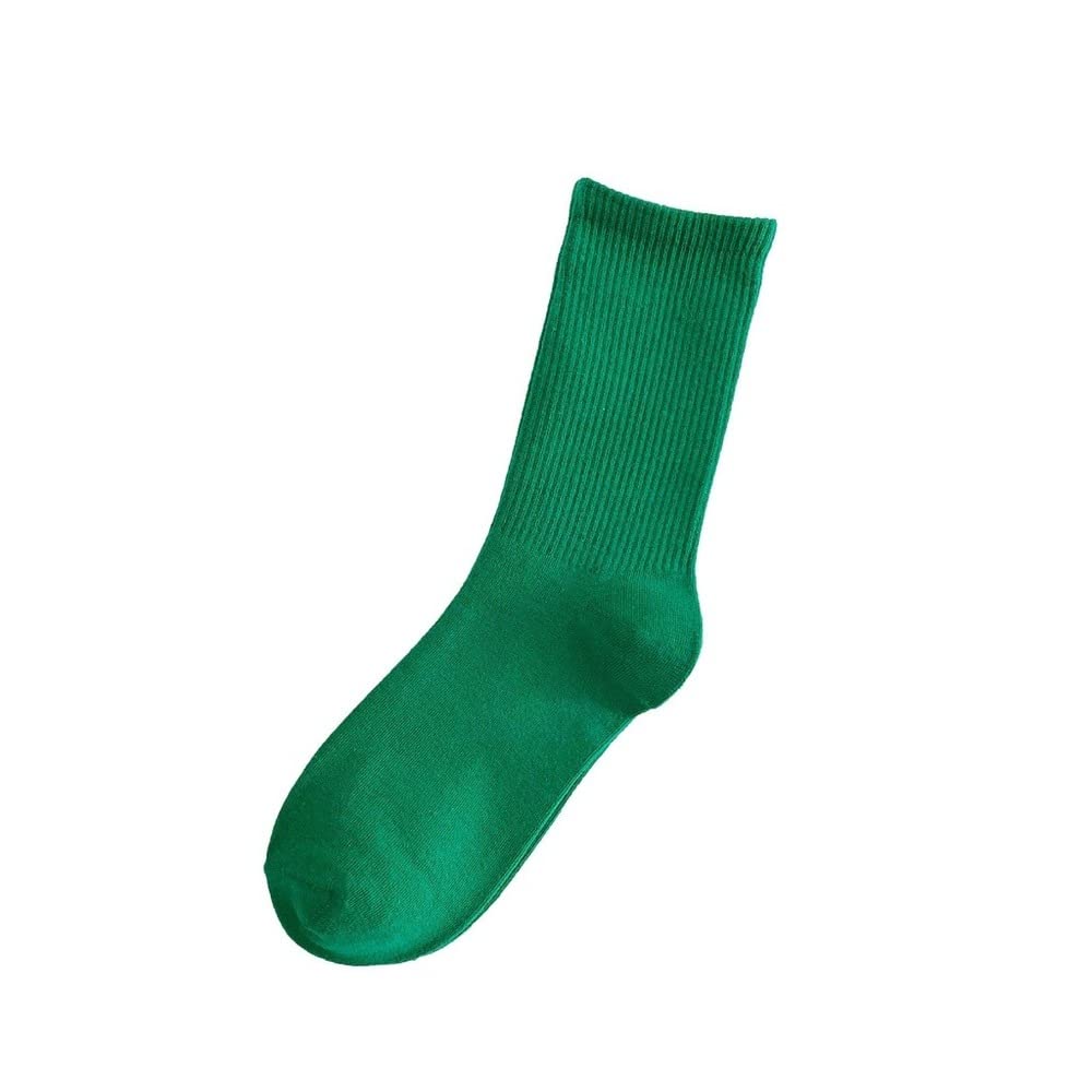 Long Green Spring & Autumn Fluorescent Tube Socks - Fruit Green & Dark Green Candy Color Knee High Socks for Women - Perfect for Cosplay, Rave, and Fashion Outfits