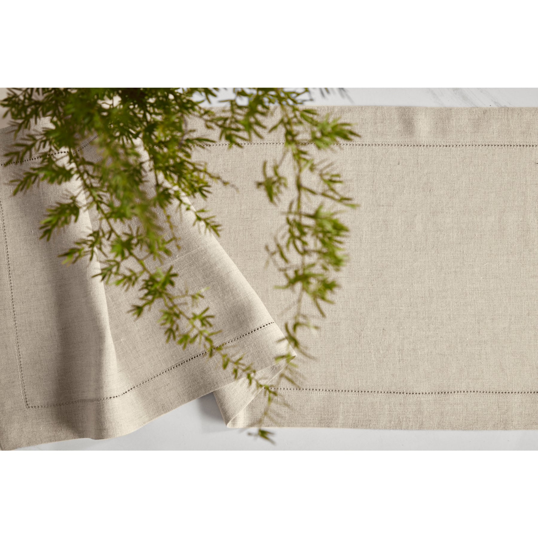Sonoma Hemstitch Table Runner - Elegant Linen Table Decor for Dining & Special Occasions | Perfect for Weddings, Holidays & Home Decor