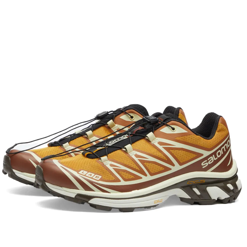 Salomon XT-6 Trail Running Shoes - END. Exclusive Porcini Sugar Almond Yellow Wren Colorway | Lightweight Hiking & Outdoor Adventure Footwear for Men & Women