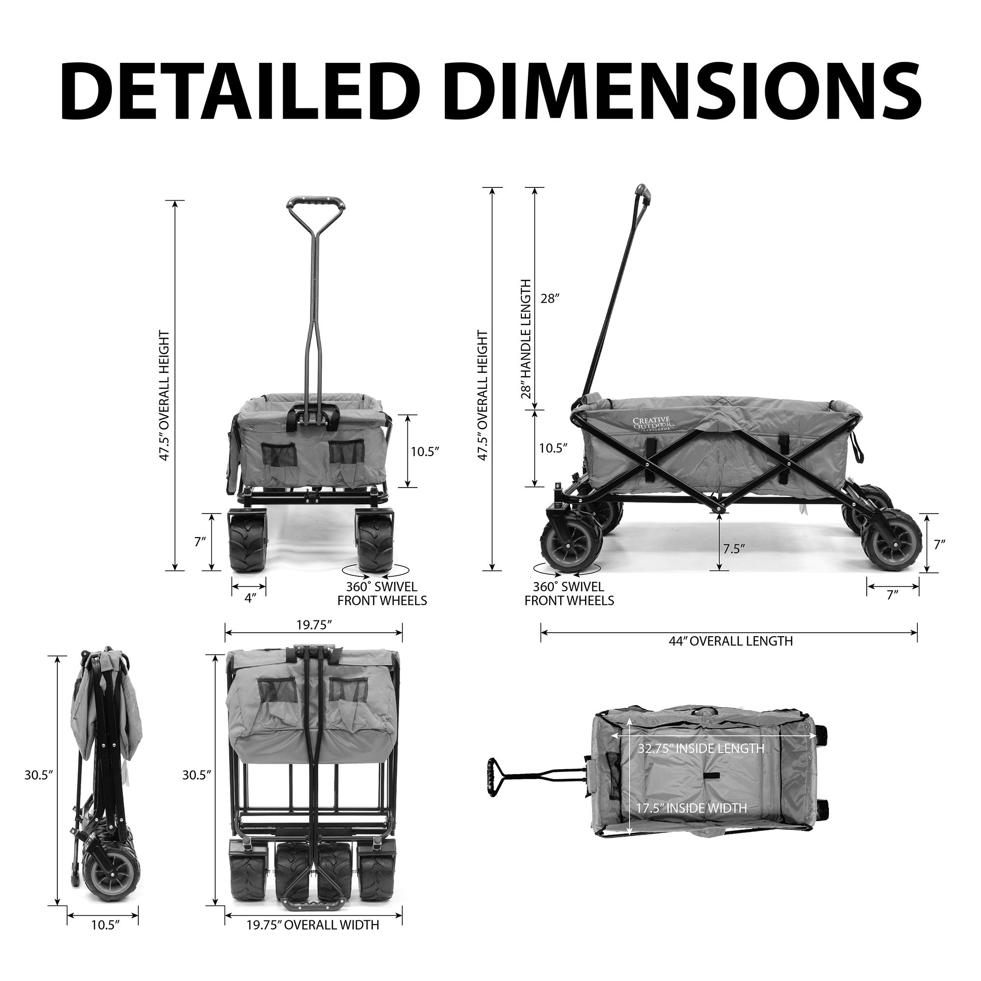 Best Collapsible Outdoor Wagon for Kids - All Terrain Push Pull Stroller with Foldable Design | Perfect for Beach, Park, Garden, Sports & Camping Trips | Durable Cargo Cart for Family Outings and Outdoor Adventures