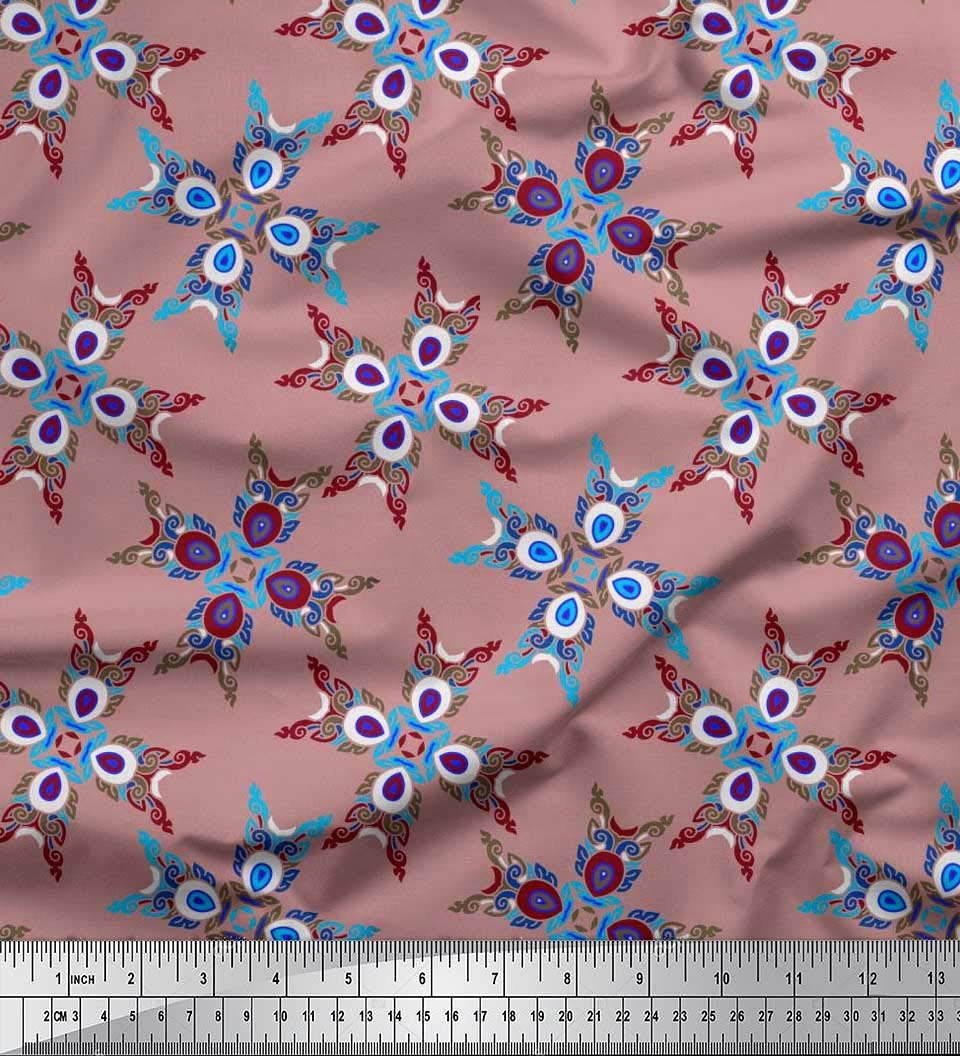 Soimoi Moss Georgette Brown Fabric by The Yard - 42 Inch Wide Moroccan Printed Fabric with Exotic Designs for Dresses, Curtains & Home Decor | Fashion & Interior Design Material