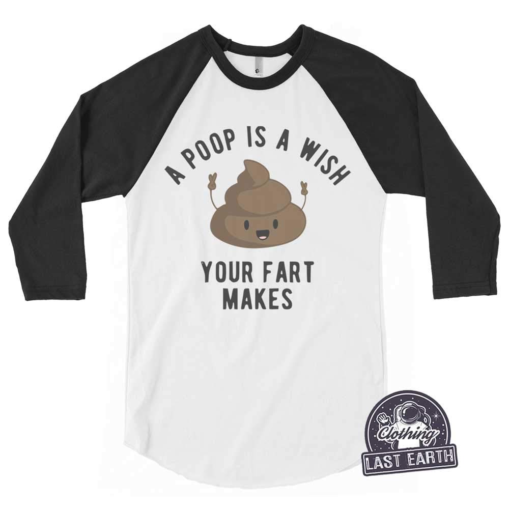 Funny Poop Emoji T-Shirt - A Poop is a Wish Your Fart Makes | Hilarious Dirty Joke Tee for Men, Women & Kids | Perfect for Parties, Gag Gifts & Casual Wear
