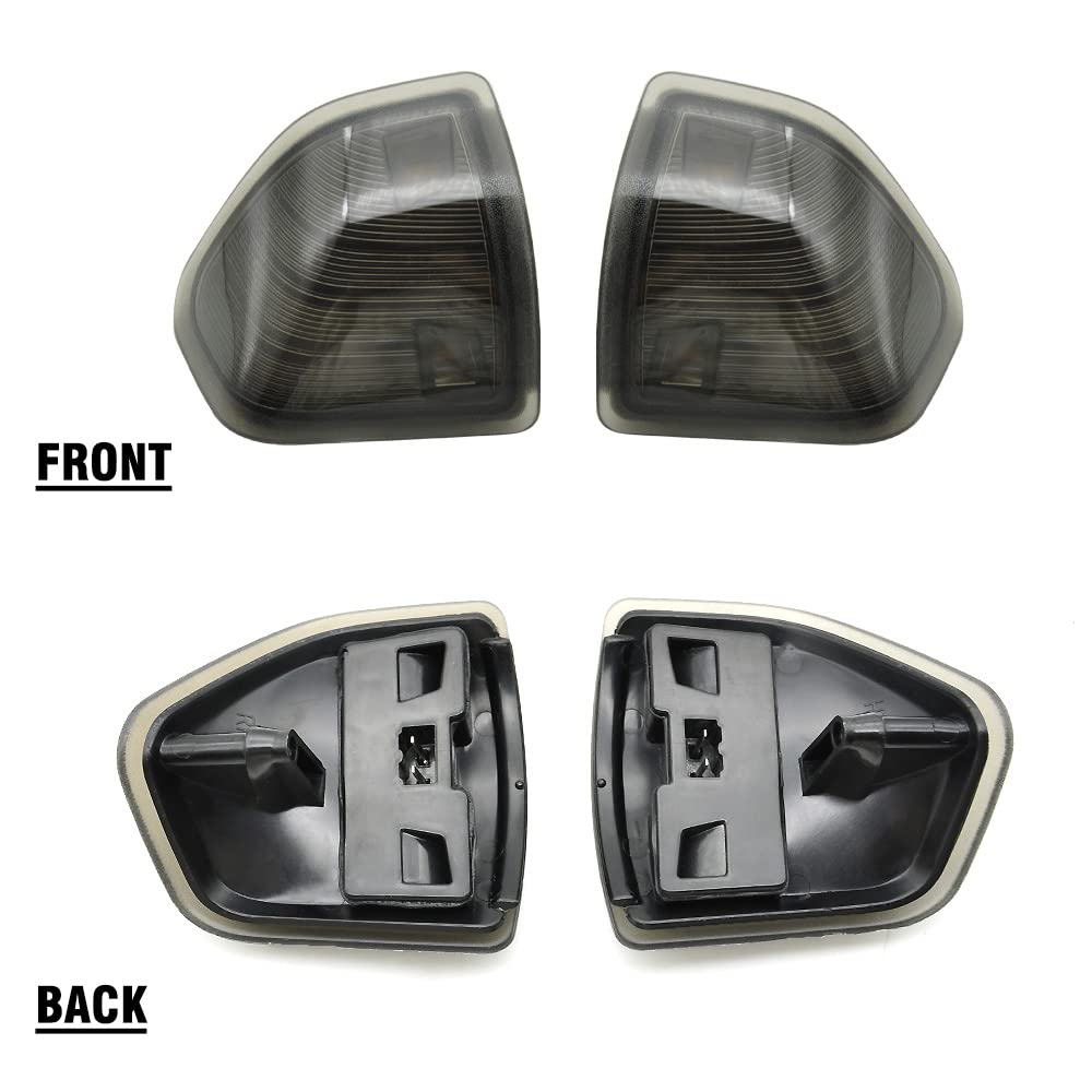 Smoked LED Side Mirror Turn Signal Light for Dodge Ram 1500/2500/3500/4500/5500 - Left & Right Replacement Lamps with Cover Lens (Part# 68302828AA 68302829AA) - Enhanced Visibility & Safety for Night Driving & Off-Road Adventures