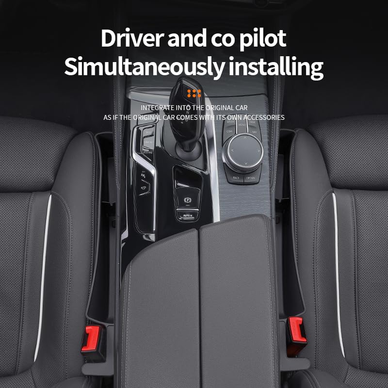 Premium Car Seat Gap Filler & Organizer with Phone Holder - Universal Fit for Cars, SUVs & Trucks (2-Pack, Black) - Prevent Lost Items & Keep Your Vehicle Neat