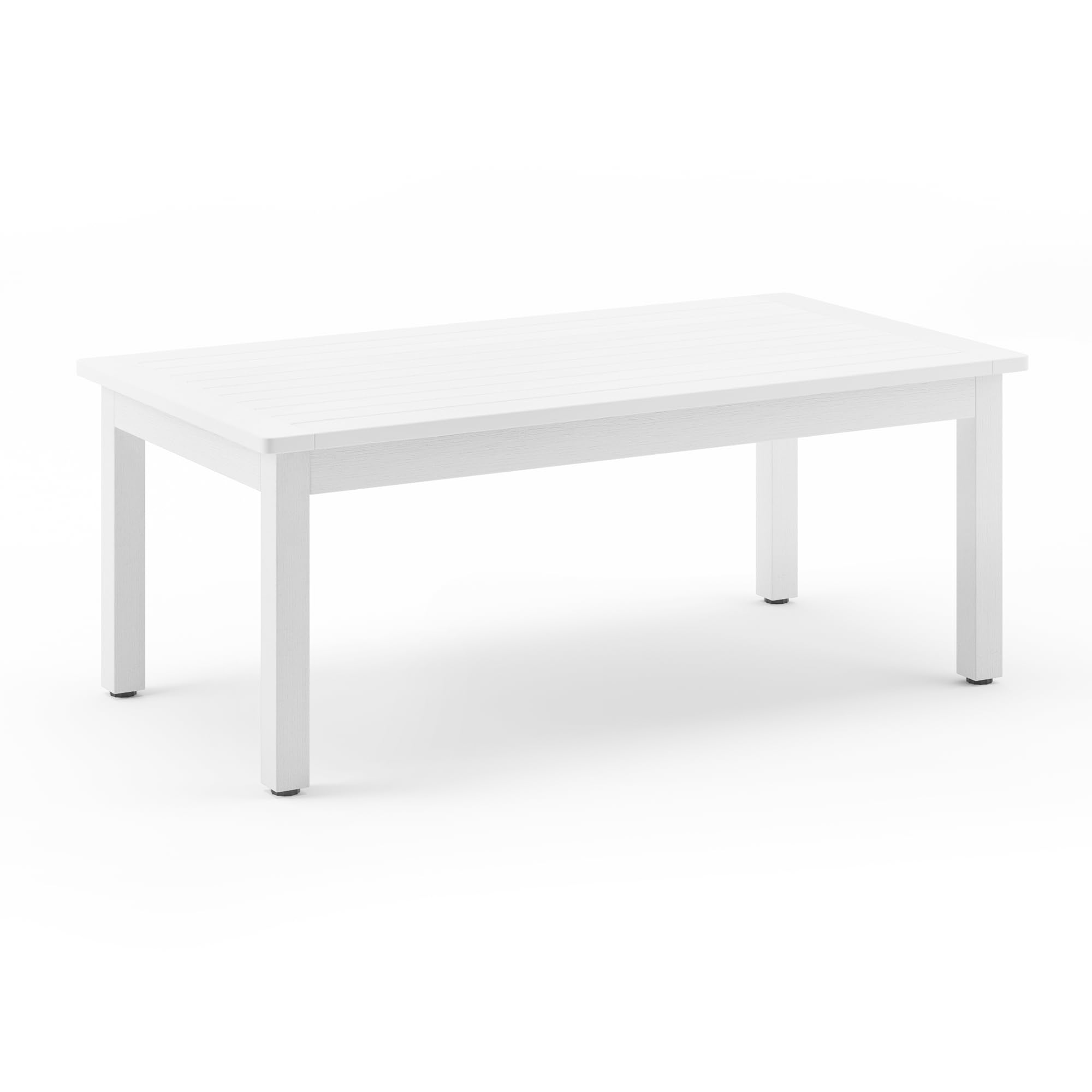 LUE BONA Outdoor Coffee Table - Weather-Resistant HDPS White Patio Table with Adjustable Leveling Feet for Deck, Pool, Balcony - Indoor & Outdoor Use | Perfect for Backyard, Garden, and Living Room Relaxation
