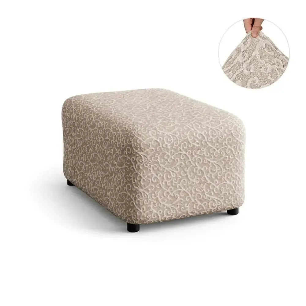 Medium Ottoman Slipcover - Jacquard 3D Collection | Stylish Furniture Cover for Living Room, Bedroom & Office Decor