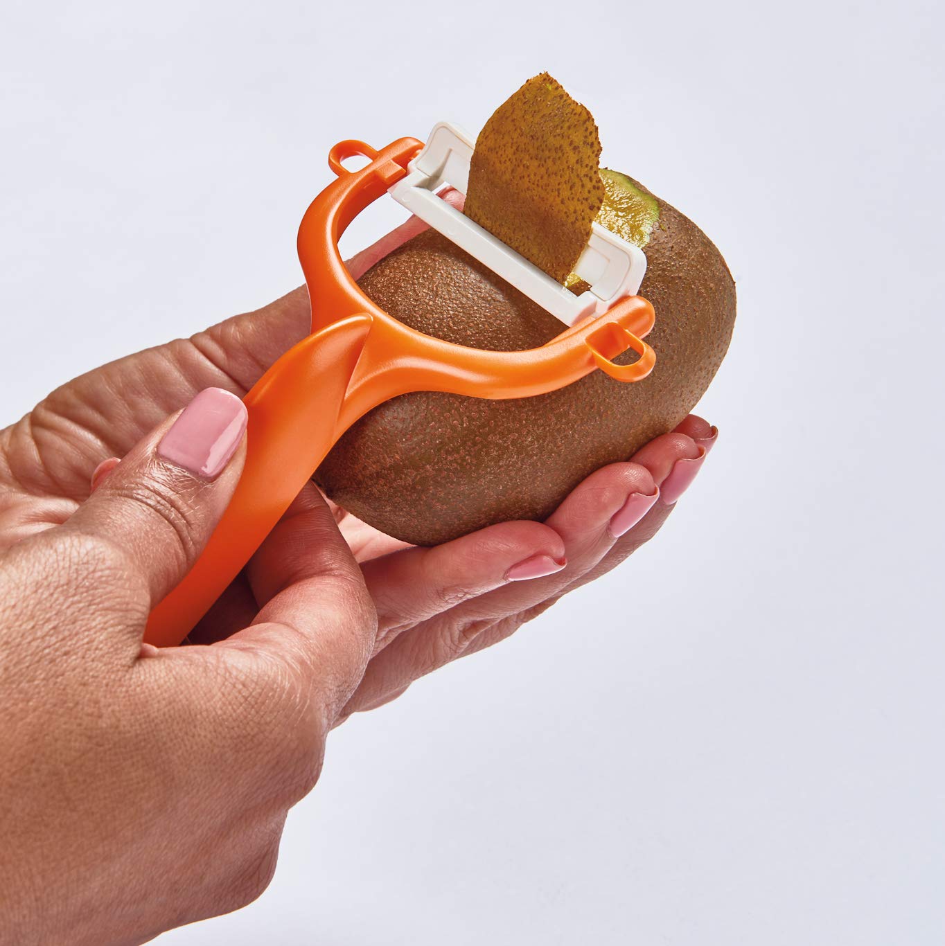 Kyocera Ceramic Horizontal Y Peeler - Sharp & Durable Orange Vegetable Peeler for Effortless Peeling - Perfect for Potatoes, Carrots, and Fruits