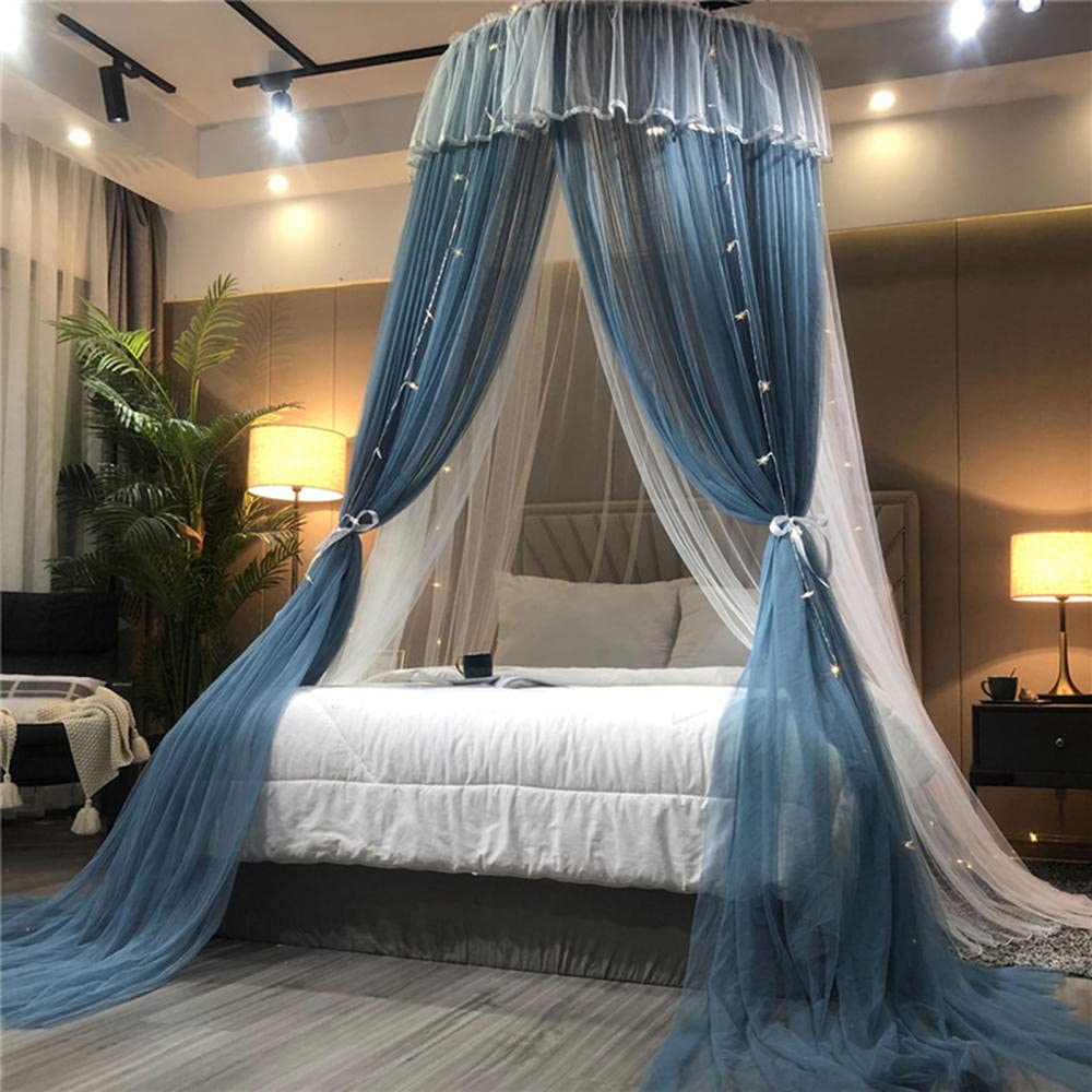 Yenisai Mosquito Net for Double & Single Beds - Large Dome Travel Mosquito Net with 3 Open Doors (Sea Blue) - Perfect for Children's Rooms, Adults & Summer Camping
