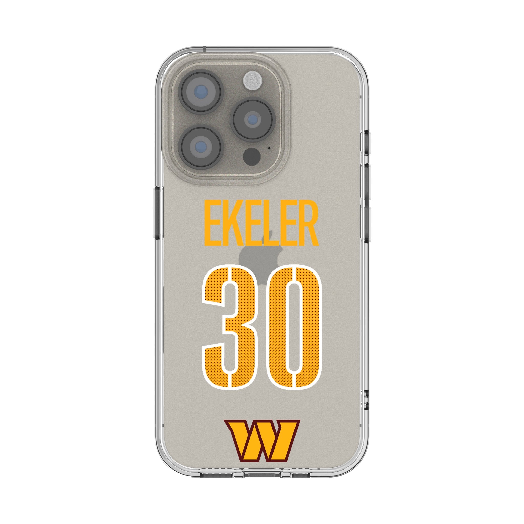 Austin Ekeler Washington Commanders 30 Game Tactical Clear Phone Case for iPhone 14/13/12/11 Pro Max - Durable Protective Cover for Football Fans & NFL Enthusiasts - Perfect for Game Day & Everyday Use