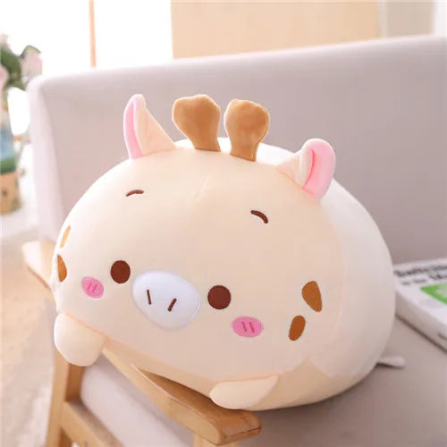 9 Styles Adorable Animal Plush Toys - Dinosaur, Pig, Cat, Bear, Panda, Hamster, Elephant & Deer Stuffed Animals | Soft Cartoon Pillow Dolls for Babies & Kids | Perfect Gift for Birthdays, Nursery Decor & Cuddling Companions