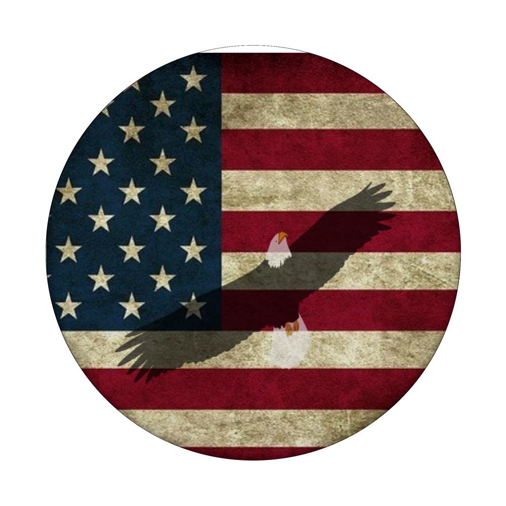 USA Flag Bald Eagle PopSockets Grip - Patriotic American Phone Grip for iPhone, Samsung & Smartphones - Perfect for Daily Use, Travel & Showing Patriotism