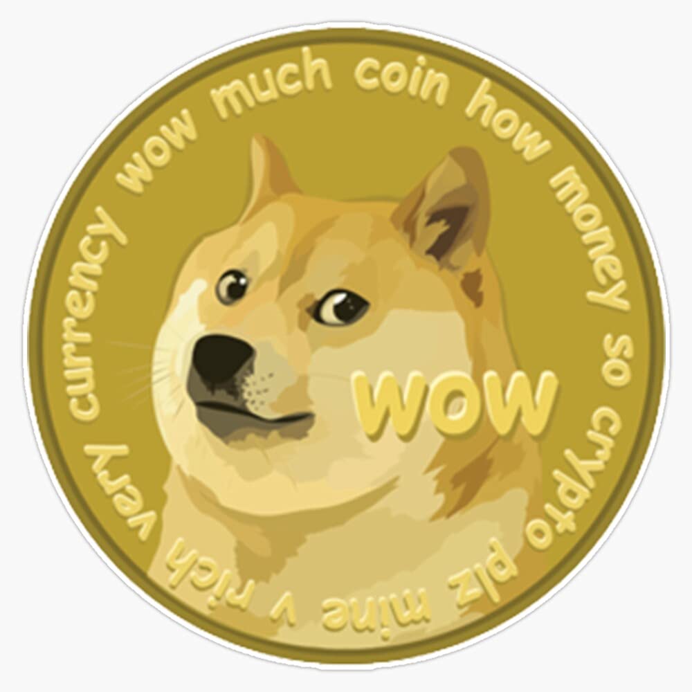 Dogecoin Vinyl Sticker - Waterproof 5