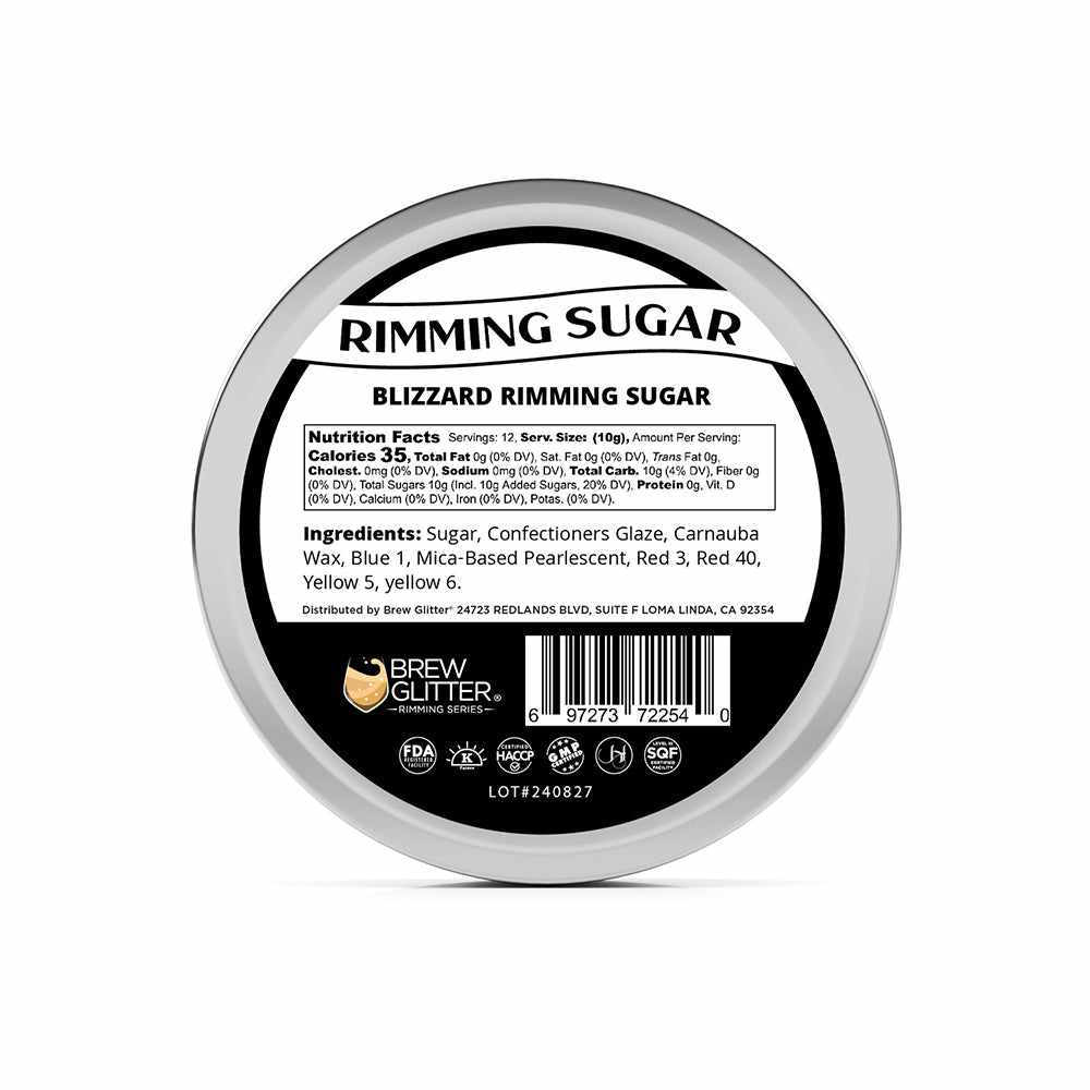 Blizzard Rimming Sugar - Edible Glitter for Cocktails, Cakes & Desserts - Perfect for Party Decorations, Baking & Drink Garnishing