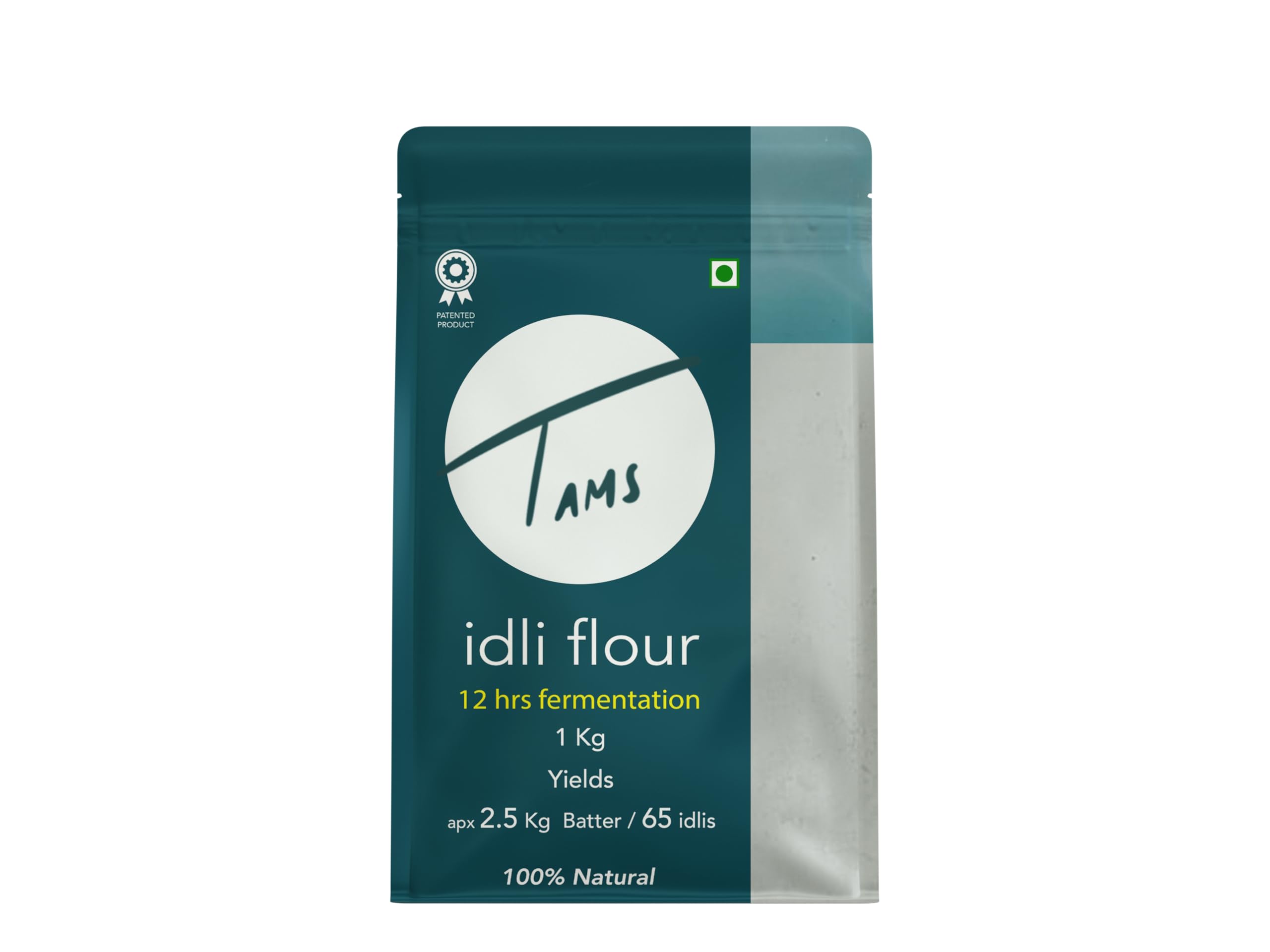 Tams Idly Flour 1kg - Natural Fermenting Rice Flour for Soft & Healthy Idlis (Makes 2.5kg Batter, 60 Idlis) | 6 Months Shelf Life | No Additives, Chemicals or Yeast | Easy Homemade South Indian Breakfast | Perfect for Vegan, Gluten-Free Diets | Great for Quick Meals & Traditional Indian Cooking