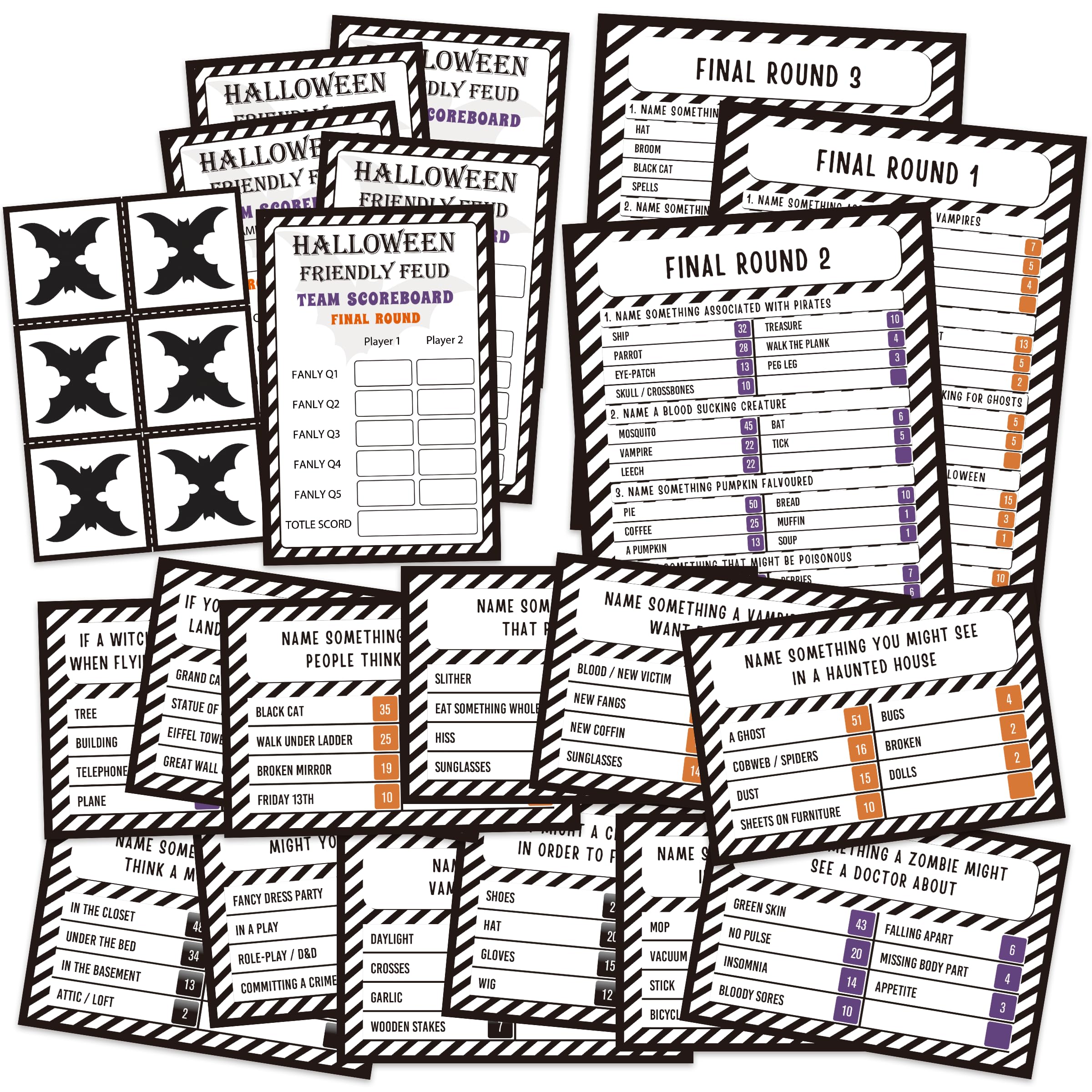 Halloween Feud Card Game - Fun Family & Adult Party Game with Quiz Questions | Perfect for Halloween Parties, Game Nights & Social Gatherings