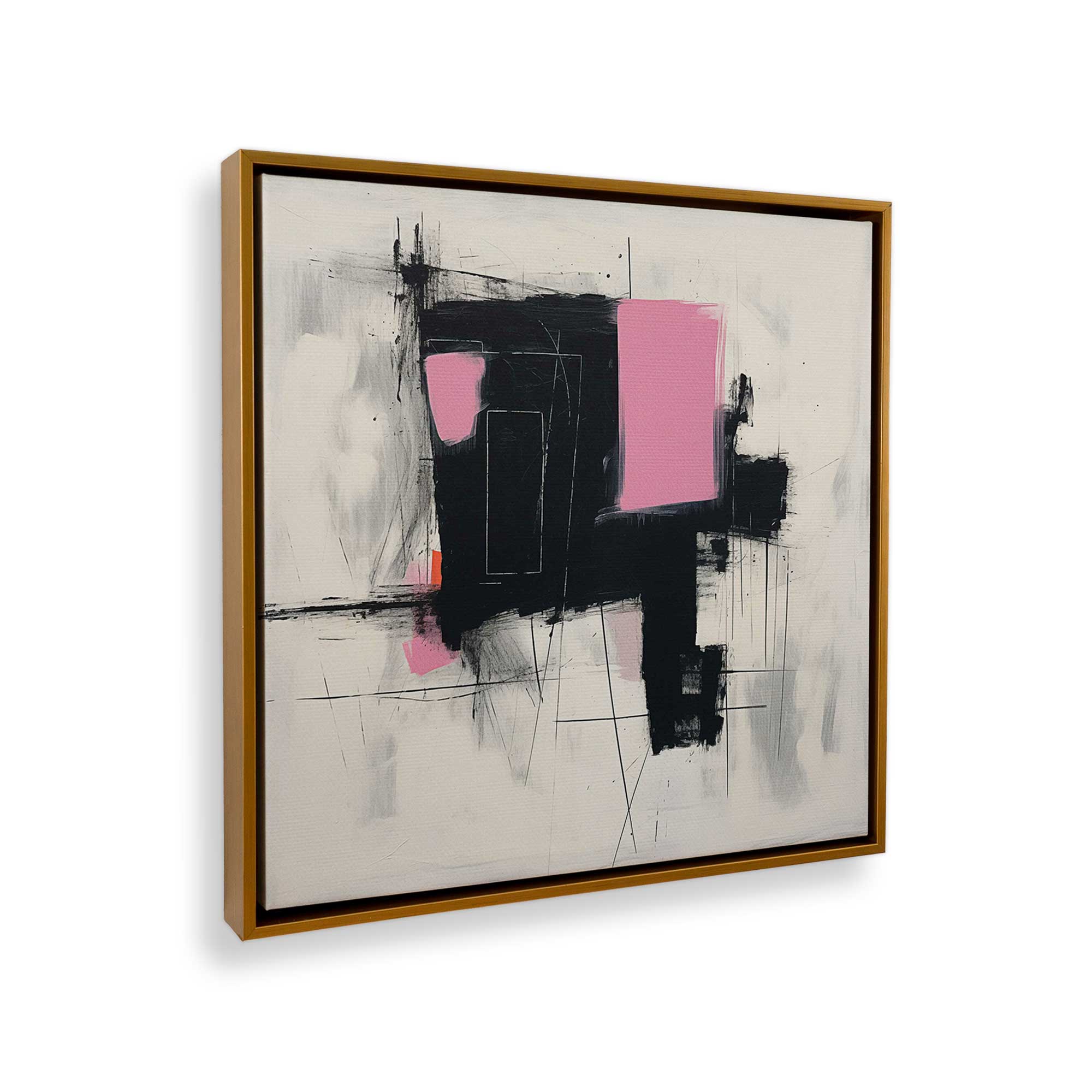 Graphite Pink Fusion v1 Canvas Print - Modern Abstract Wall Art for Living Room, Bedroom & Office Decor