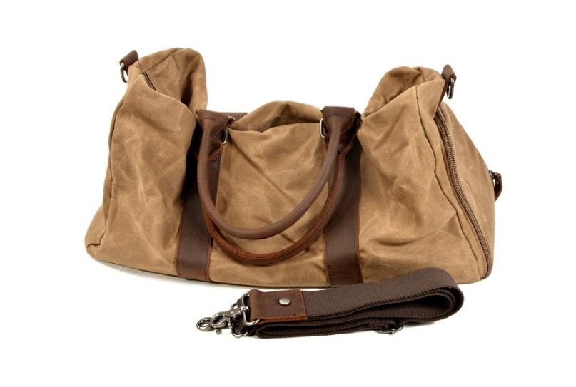 Durable Waxed Canvas Leather Travel Duffel Bag for Women & Men - Perfect for Outdoor Adventures, Gym, Weekend Getaways & Business Trips