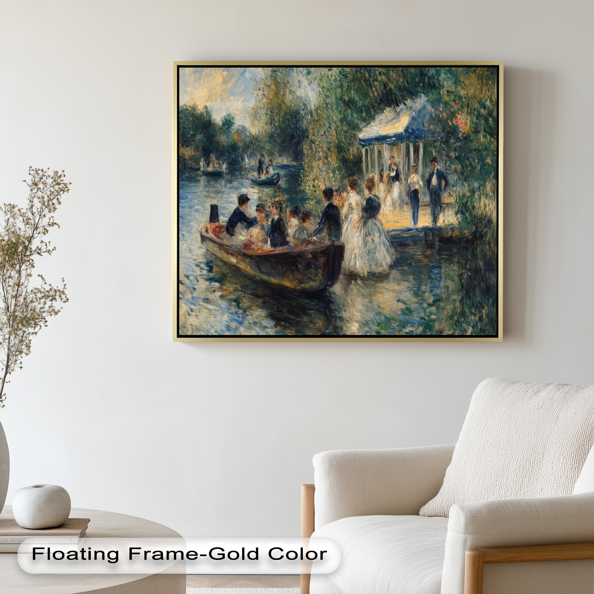Afternoon Gathering by the River - Handmade Impressionist Oil Painting on Canvas - Perfect for Living Room, Bedroom, or Office Wall Decor