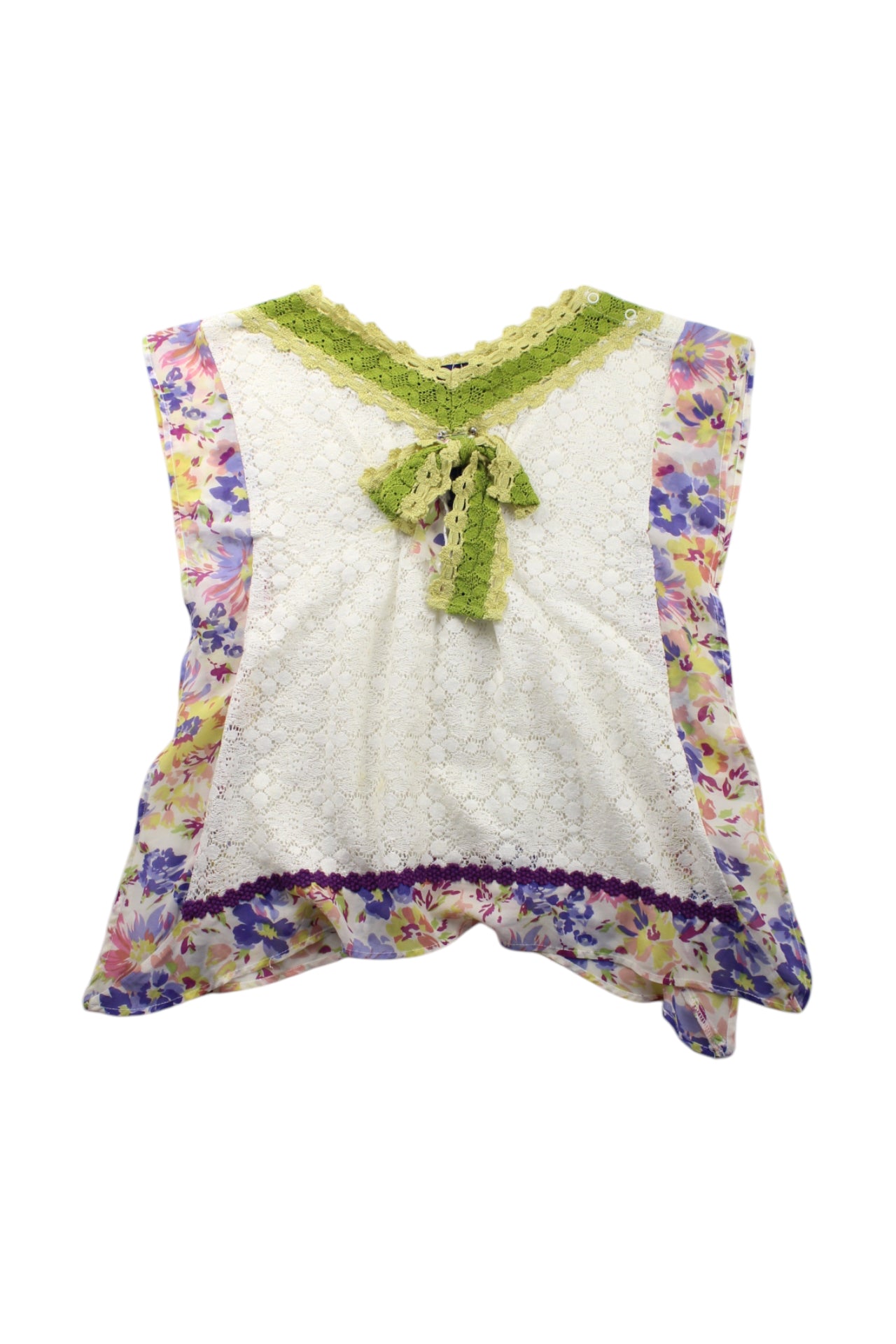 Anna Sui Floral Lace Top for Girls - Elegant 5-6T Blouse with Delicate Floral Embroidery | Perfect for Birthday Parties, Photo Shoots & Special Occasions