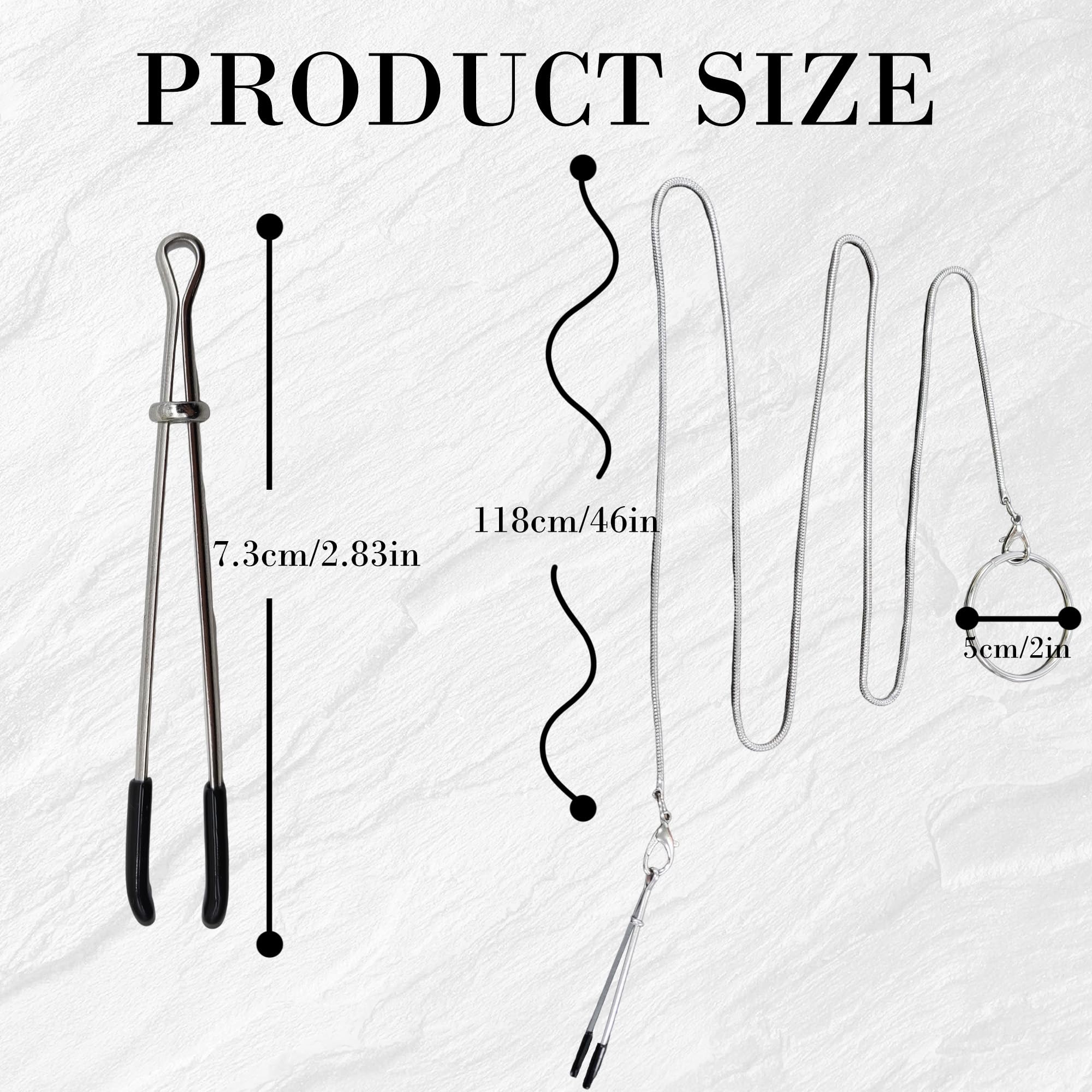 Non-Piercing BDSM Clitoral Clamp with Adjustable Metal Chain - Labia Spreader, Nipple & Nose Clip for Women - Perfect for Bondage, Fetish Play & Sensual Exploration