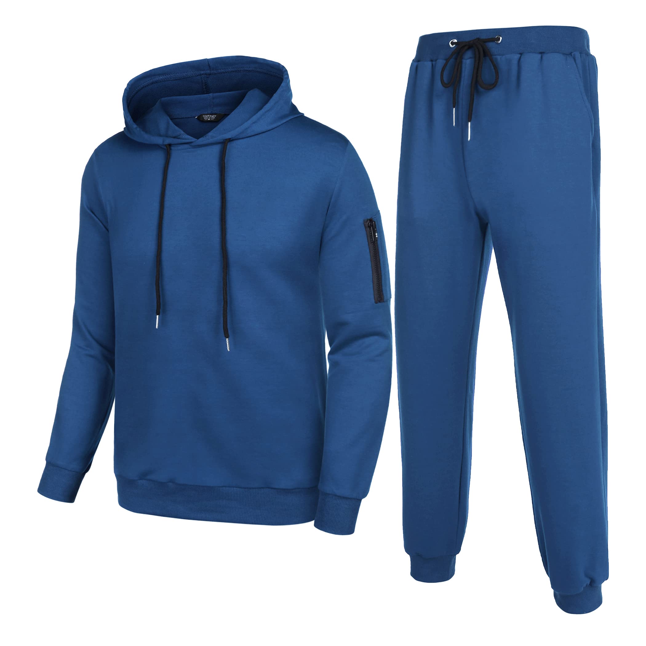 COOFANDY Men's 2 Piece Hooded Tracksuit Set - Athletic Sweatsuit for Running, Jogging & Gym Workouts | Casual Sportswear for Men | Perfect for Workouts, Training & Lounge Wear