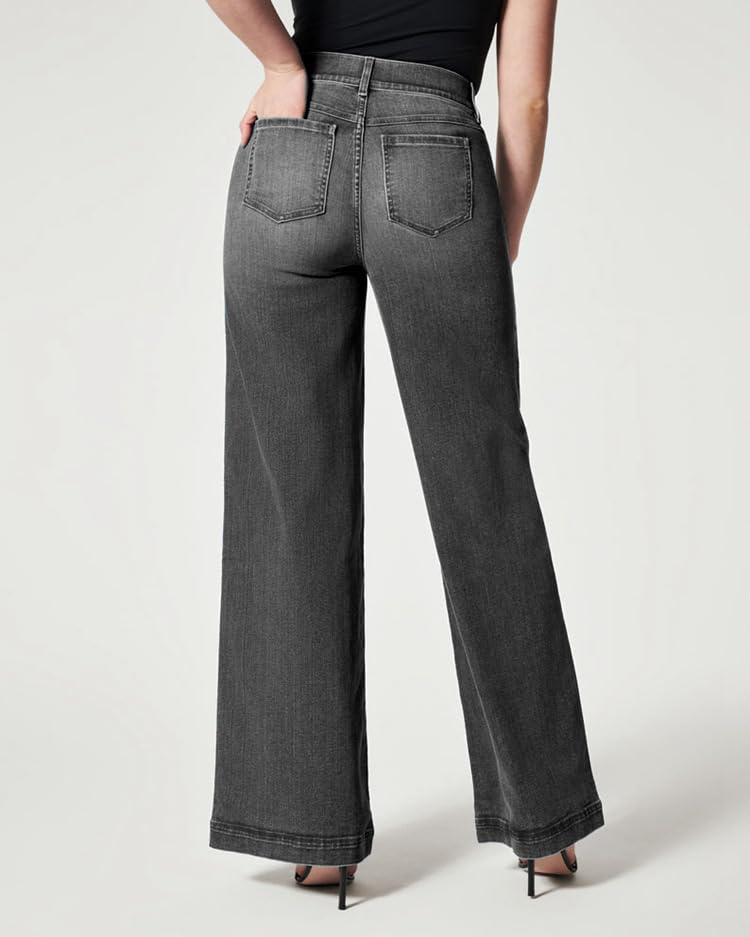 KELYWELL Mid Waist Wide Leg Jeans - Elastic Waist Baggy Jeans for Women | Casual & Comfortable Outfit