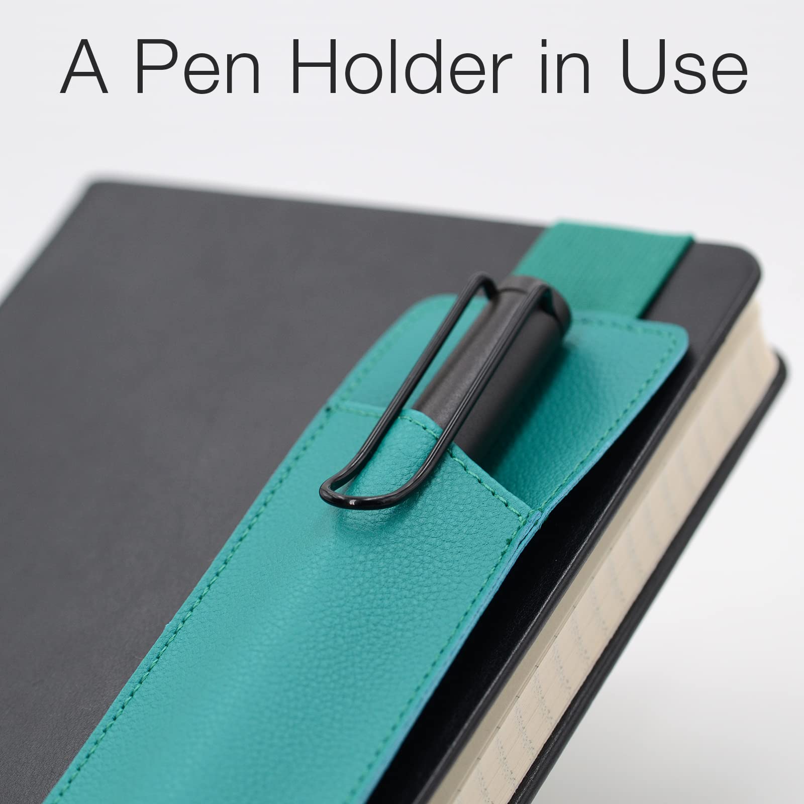 2 Pack Adjustable Elastic Pen Pencil Holder Pouch - PU Leather Detachable Organizer for Journals Notebooks Planners (5x8 to 8.5x11) - Perfect for Office School Home & Travel Organization