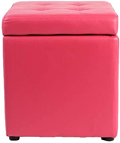 DYPXG Faux Leather Storage Ottoman Bench - 30x30x35cm (12x12x14inch) Foot Stool Cube with Hinged Lid, Multi-Functional Pouf Seat Toy Box Organizer - Perfect for Living Room, Bedroom & Nursery Storage (Color A)