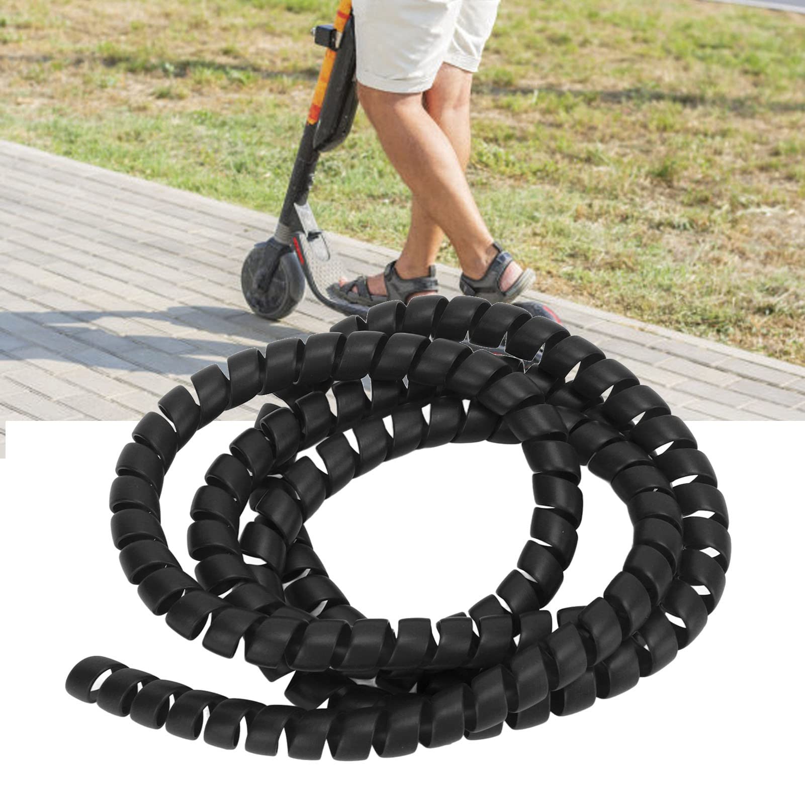 Universal Electric Scooter Spiral Cable Wrap - Durable Brake Line & Wire Protector for Xiaomi M365 Pro (Black) | Perfect for Commuting, Urban Travel & E-Scooter Maintenance