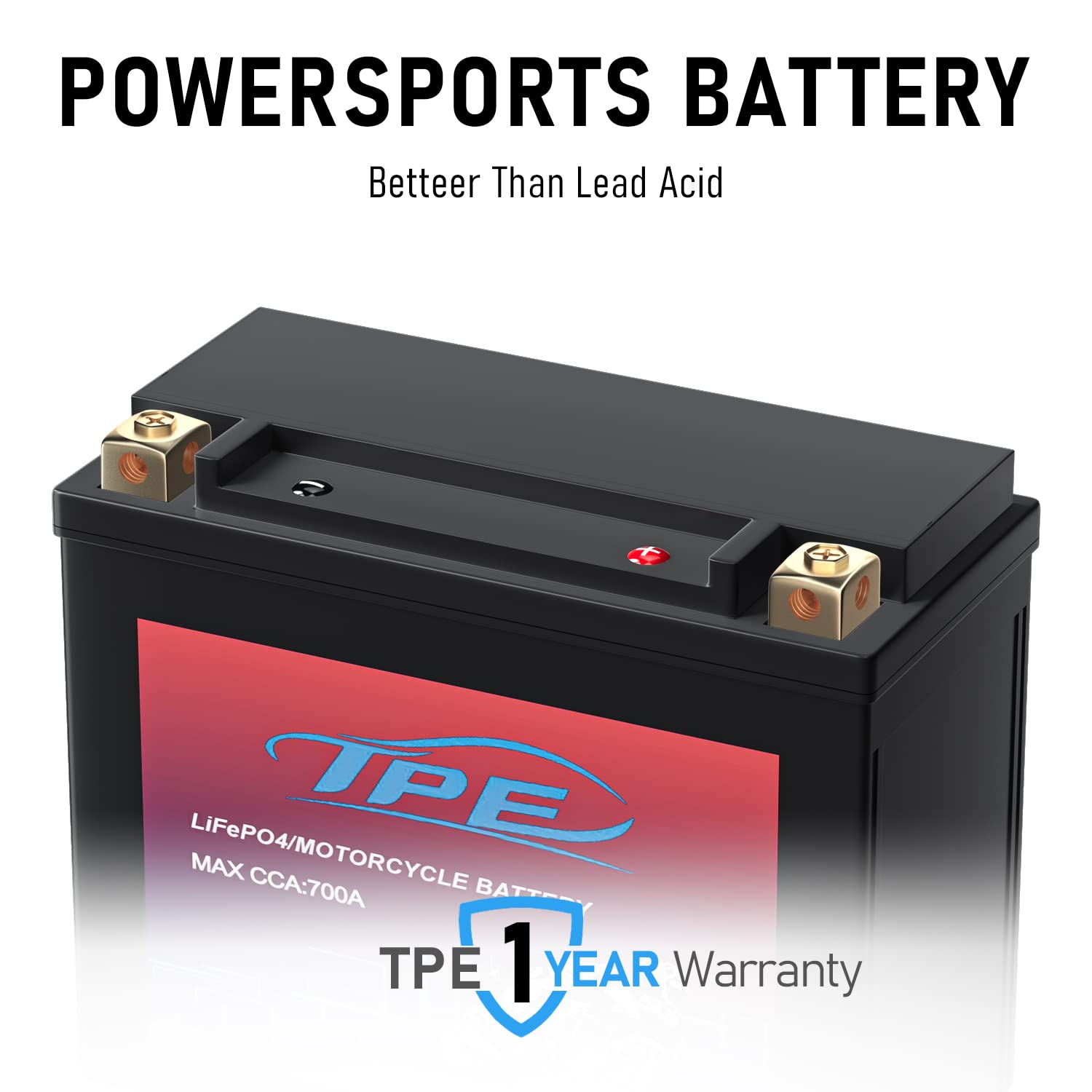 TPE Lithium Motorcycle Scooter Battery LiFePO4 12.8V 9AH 700CCA with Smart BMS - 2500-8000 Life Cycles | High-Performance Engine Start Battery for Electric Bikes, ATVs & Powersports | Reliable Power Solution for Commuting & Outdoor Adventures