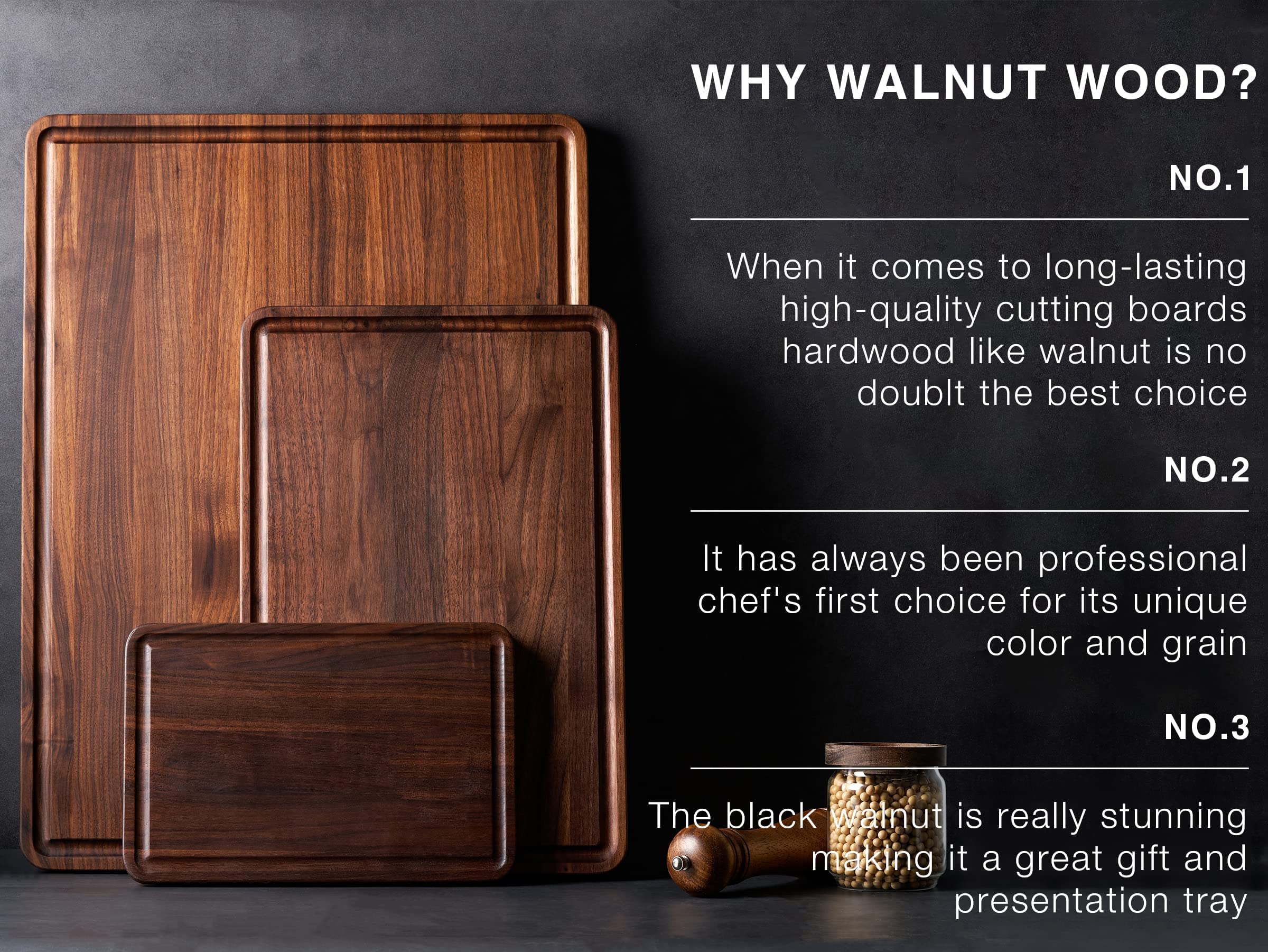 Premium XXL Walnut Wood Cutting Board 24x18 Inch - Thick Reversible Butcher Block with Juice Groove & Non-Slip Handles - Heavy Duty Chopping Board for Kitchen, Meat, Vegetables - Includes Gift Box & Non-Slip Mats - Perfect for Home Chefs & Holiday Gifting
