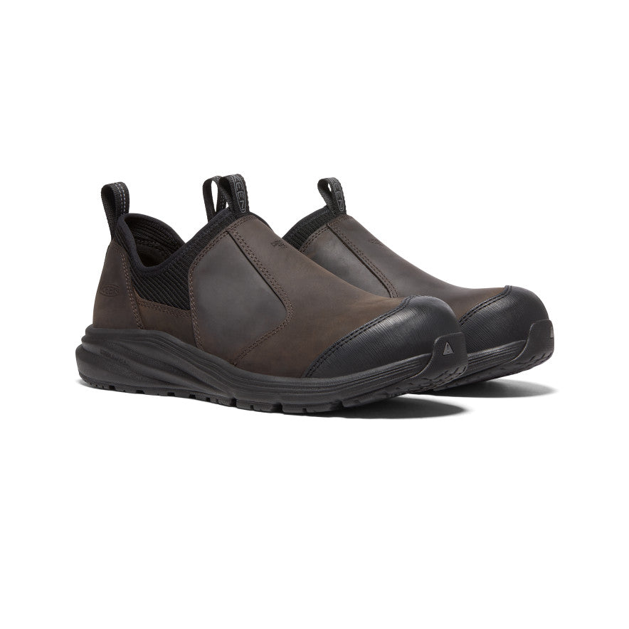 Men's Vista Energy+ Work Shoes with Carbon Toe & ESD Protection - Coffee Bean/Black Color - Slip Resistant Safety Shoes for Electricians, Warehouse & Construction Workers