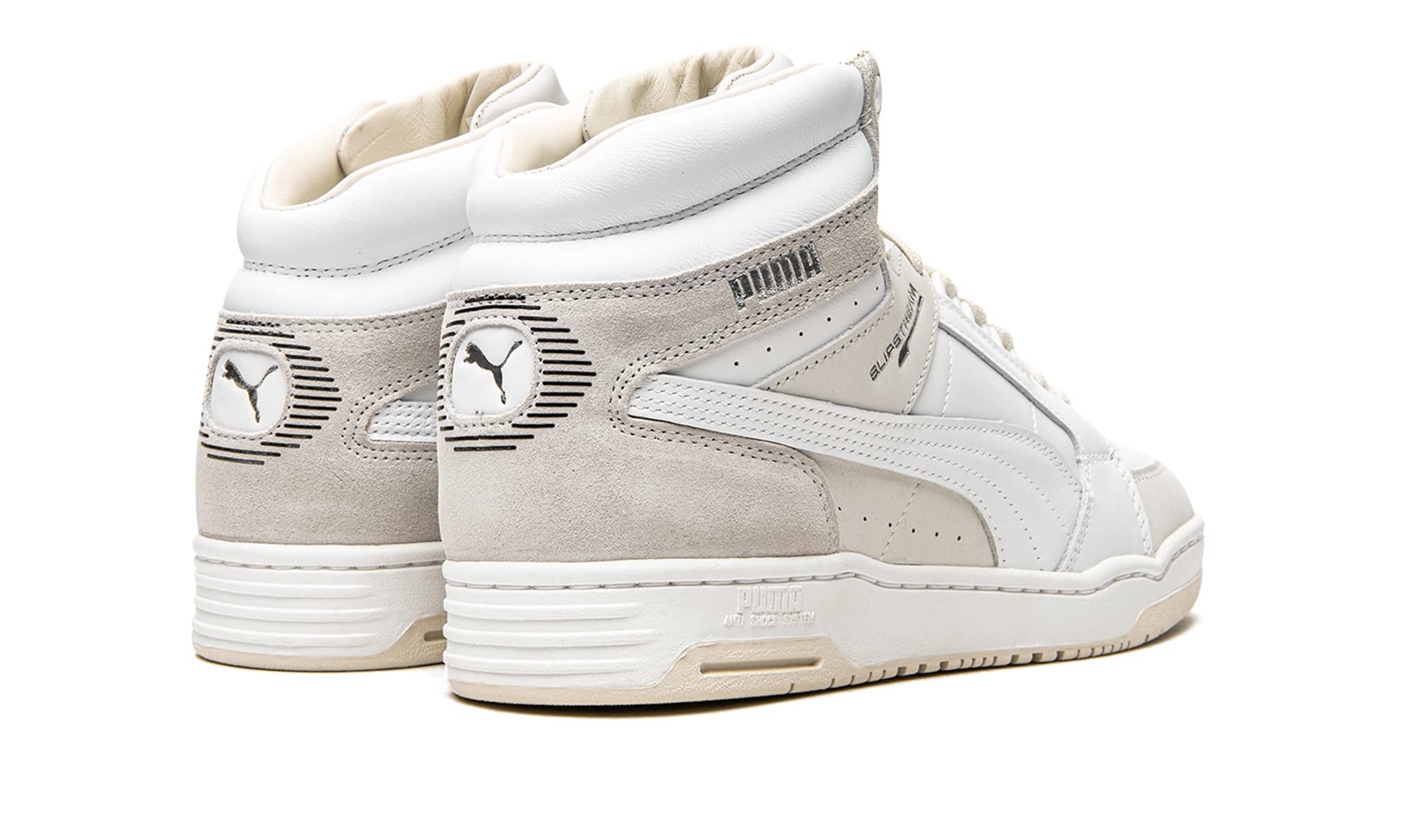 PUMA Men's Slipstream Mid Luxe Lace-Up Sneakers - White Casual Shoes for Walking, Gym & Streetwear Fashion