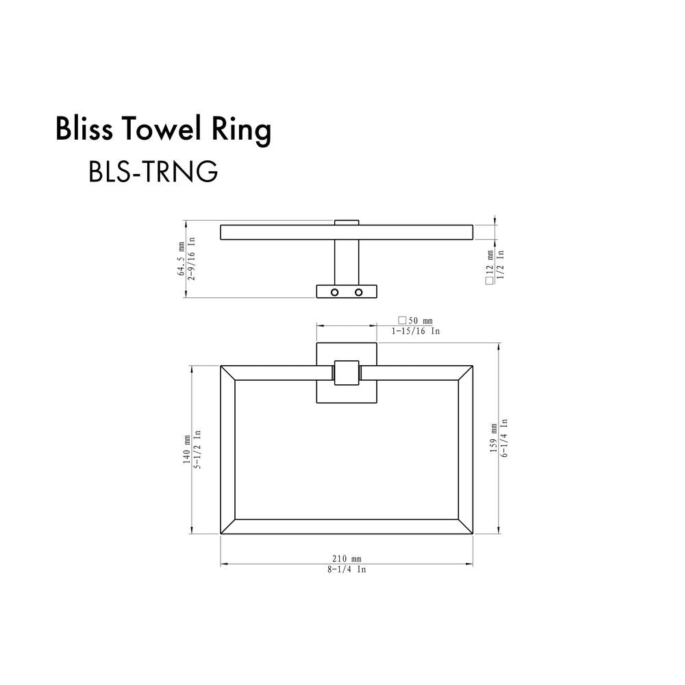 ZLINE Bliss Matte Black Towel Ring (BLS TRNG MB) - Elegant Bathroom Accessory for Modern Homes & Spa-Like Retreats