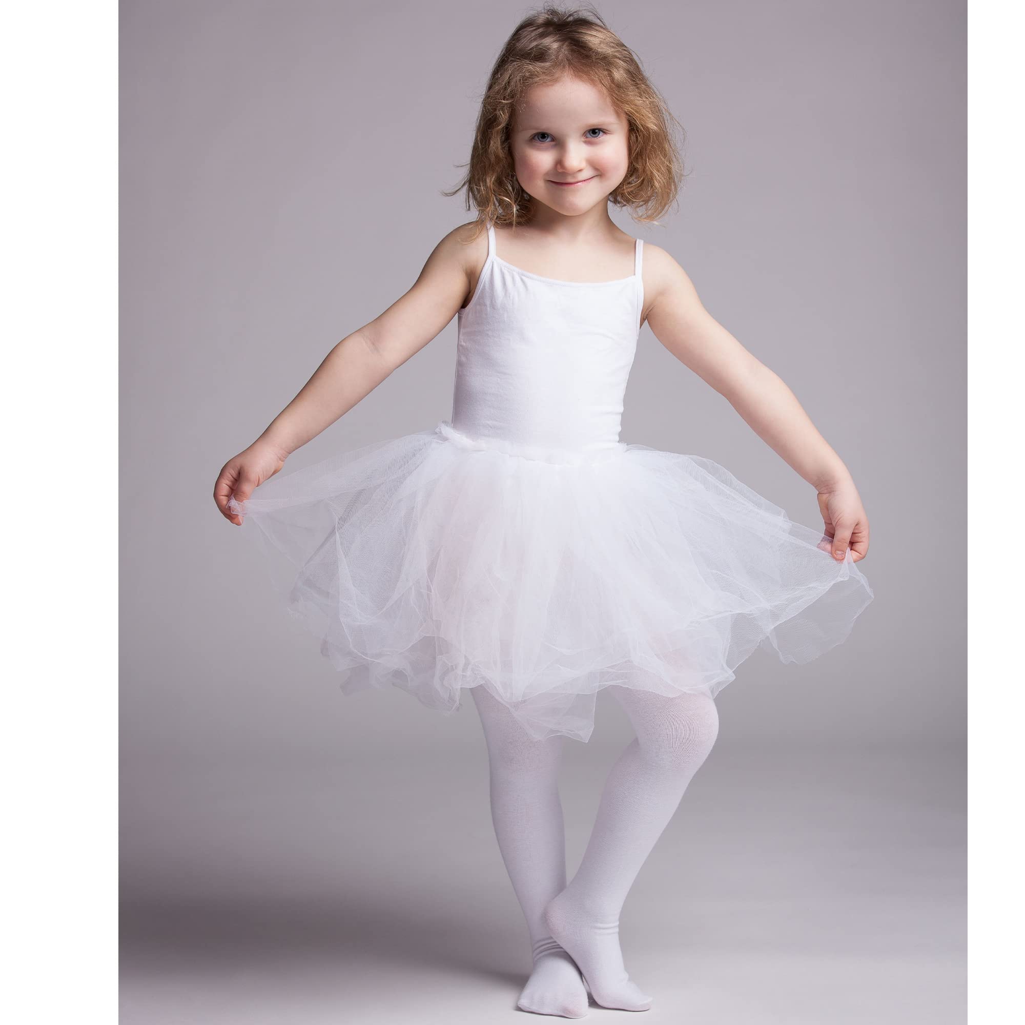 UTTPLL Girls Toddler Ballet Leggings - Ultra Soft Footed Dance Tights for Ballet Class, School Uniform & Playtime | Stretchy Comfortable Dance Stockings for Toddler Girls