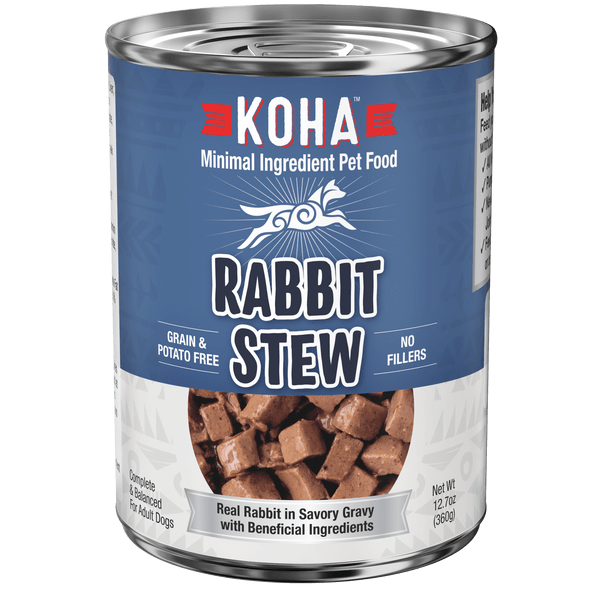 KOHA Premium Rabbit Stew Canned Dog Food - Grain-Free, High-Protein Wet Food for Adult Dogs - Perfect for Sensitive Stomachs & Allergies - Ideal for Home Meals, Travel & Outdoor Adventures