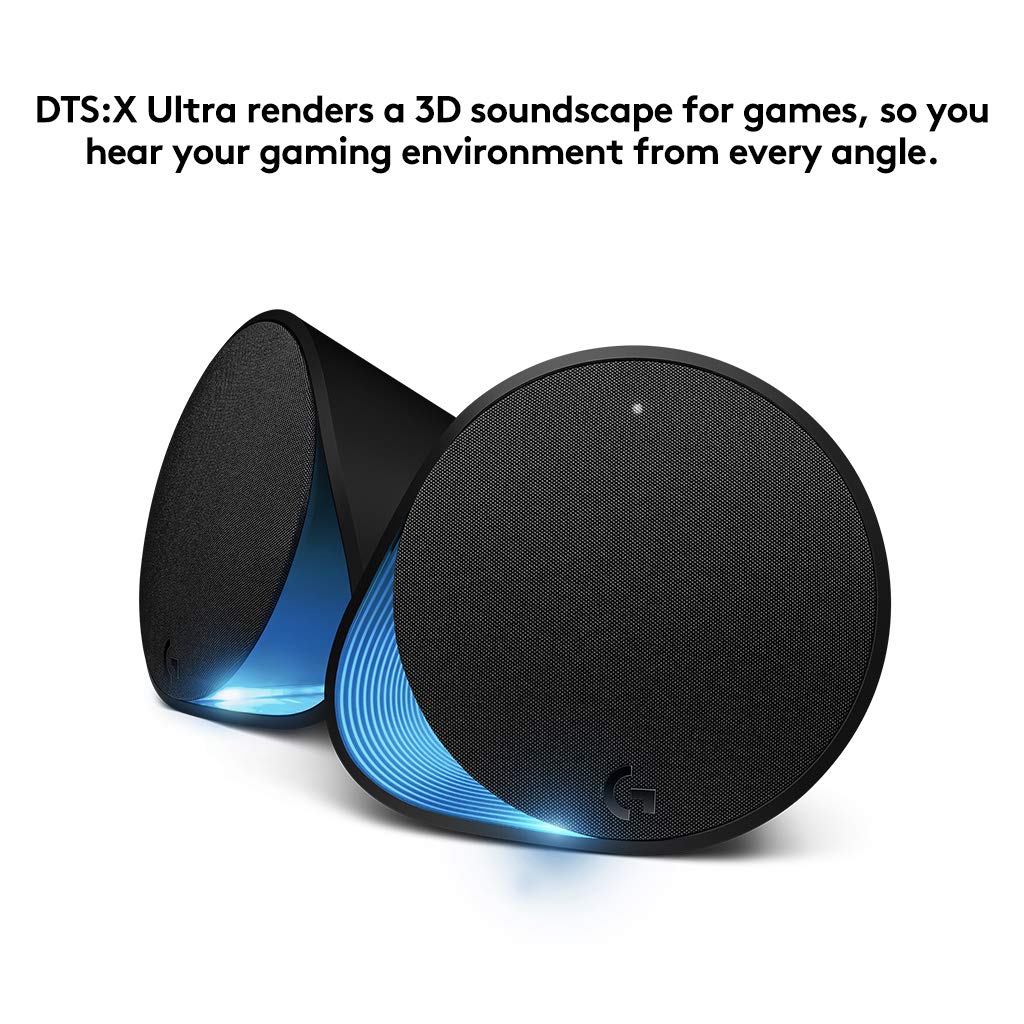 Logitech G560 PC Gaming Speaker System with 7.1 DTS:X Ultra Surround Sound, RGB LIGHTSYNC, Dual Speakers & Subwoofer, Bluetooth & USB - Black | Perfect for Gaming, Movies & Music Immersion