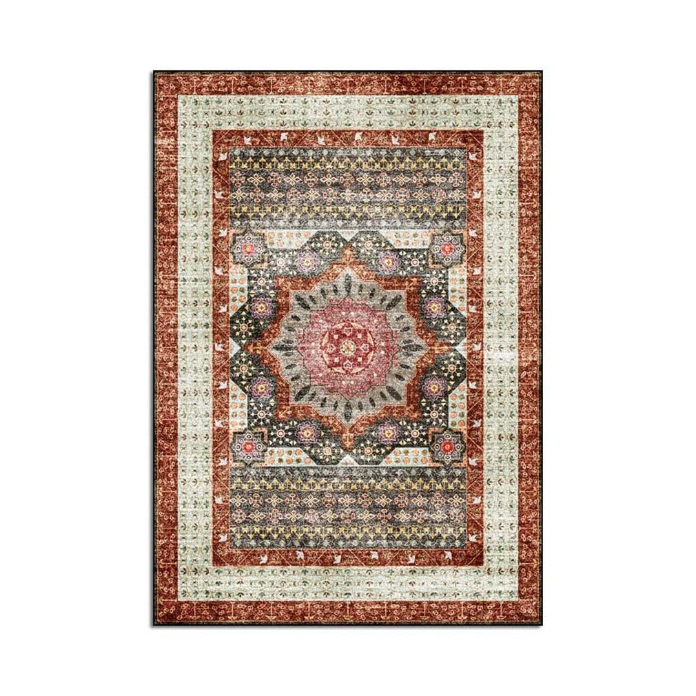 Vintage Boho Area Rug - Persian Carpet for Living Room, Bedroom, Kitchen Runner & Bathroom Mat - Bohemian Abstract Modern Distressed Home Decor (35.5