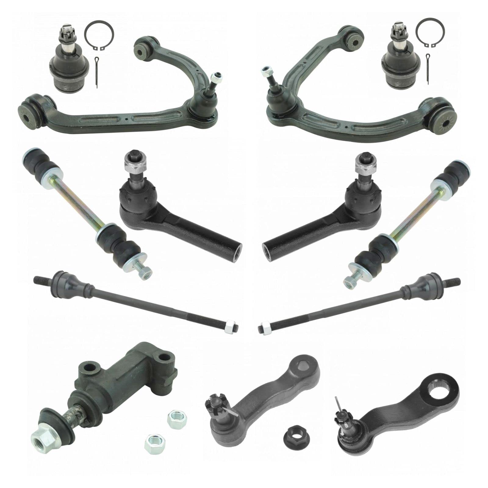 Chevrolet GMC Front Steering & Suspension Kit - Ball Joint, Control Arm, Idler Arm, Pitman Arm, Sway Bar Link, Tie Rod Assembly | Replacement for Smooth Ride & Handling | Perfect for Off-Roading, Daily Commuting & Towing