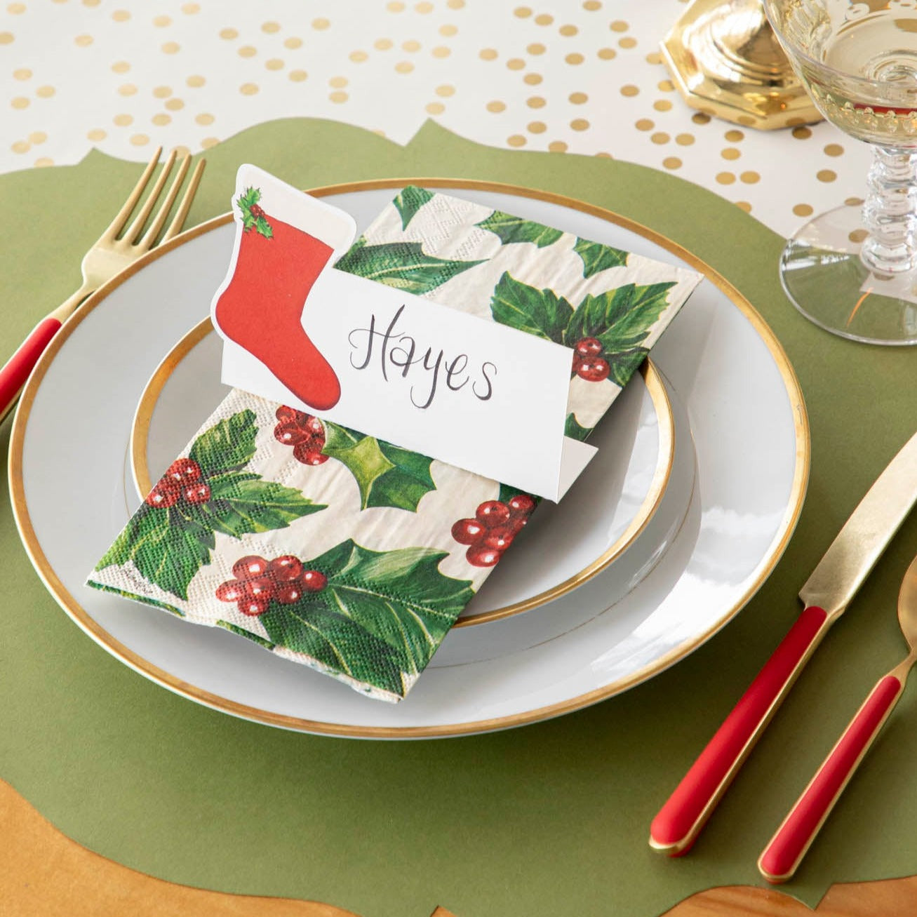 Eco-Friendly Green French Frame Placemat for Dining Table - Perfect for Home Decor, Parties, and Everyday Use