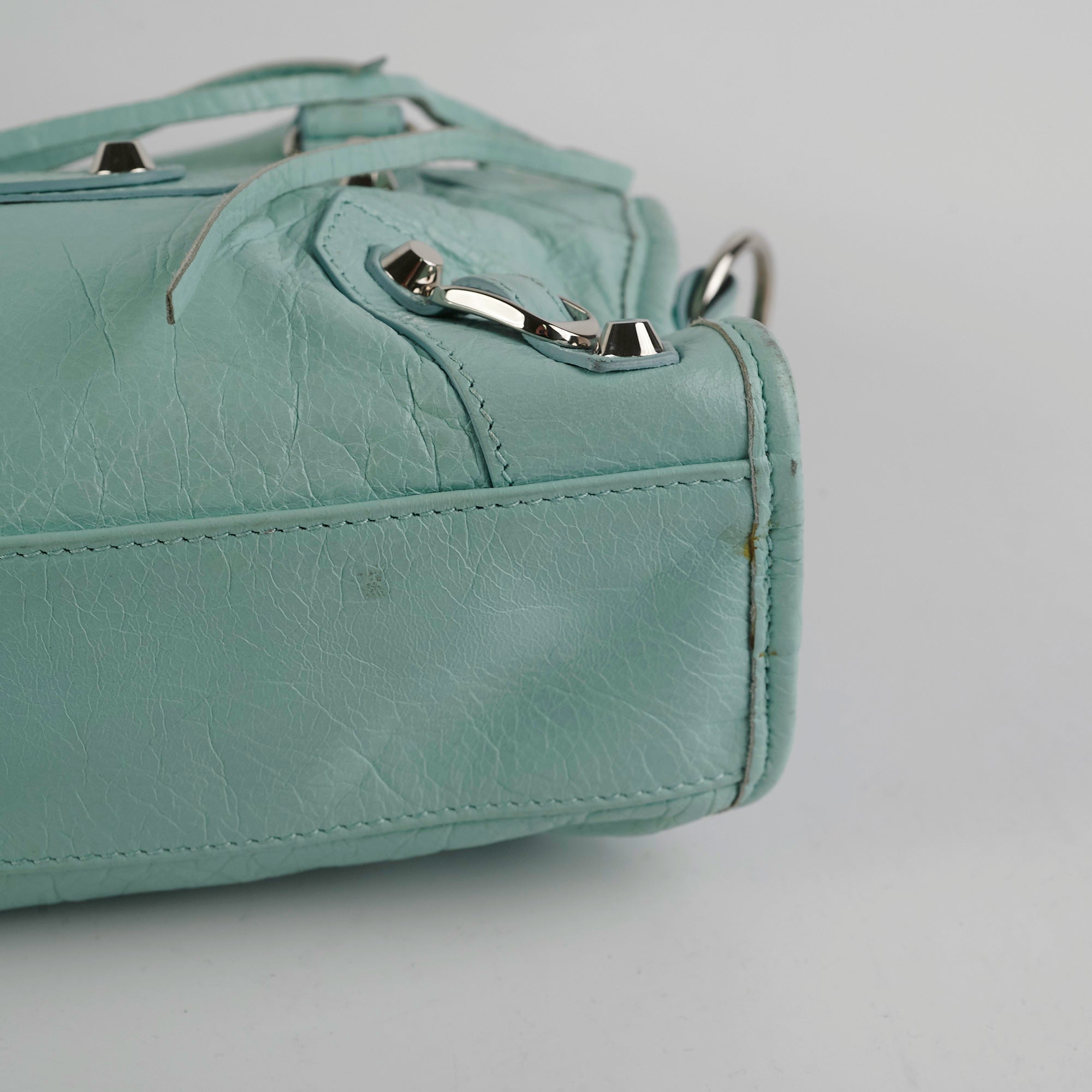 Balenciaga Classic Mini City Blue Tote Bag for Women - Luxury Leather Handbag for Daily Use, Travel & Shopping