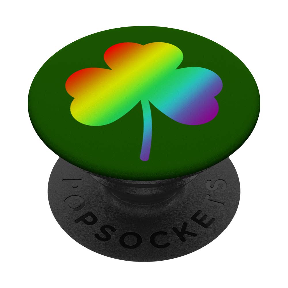 Rainbow Shamrock St. Patrick's Day PopSockets PopGrip - Swappable Phone Grip for iPhone, Samsung & Tablets - Perfect for Parties, Travel & Everyday Use
